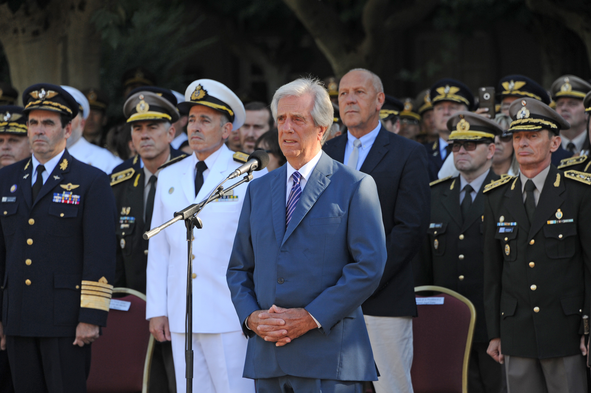 Presidente de la República, Tabaré Vázquez, haciendo uso de la palabra