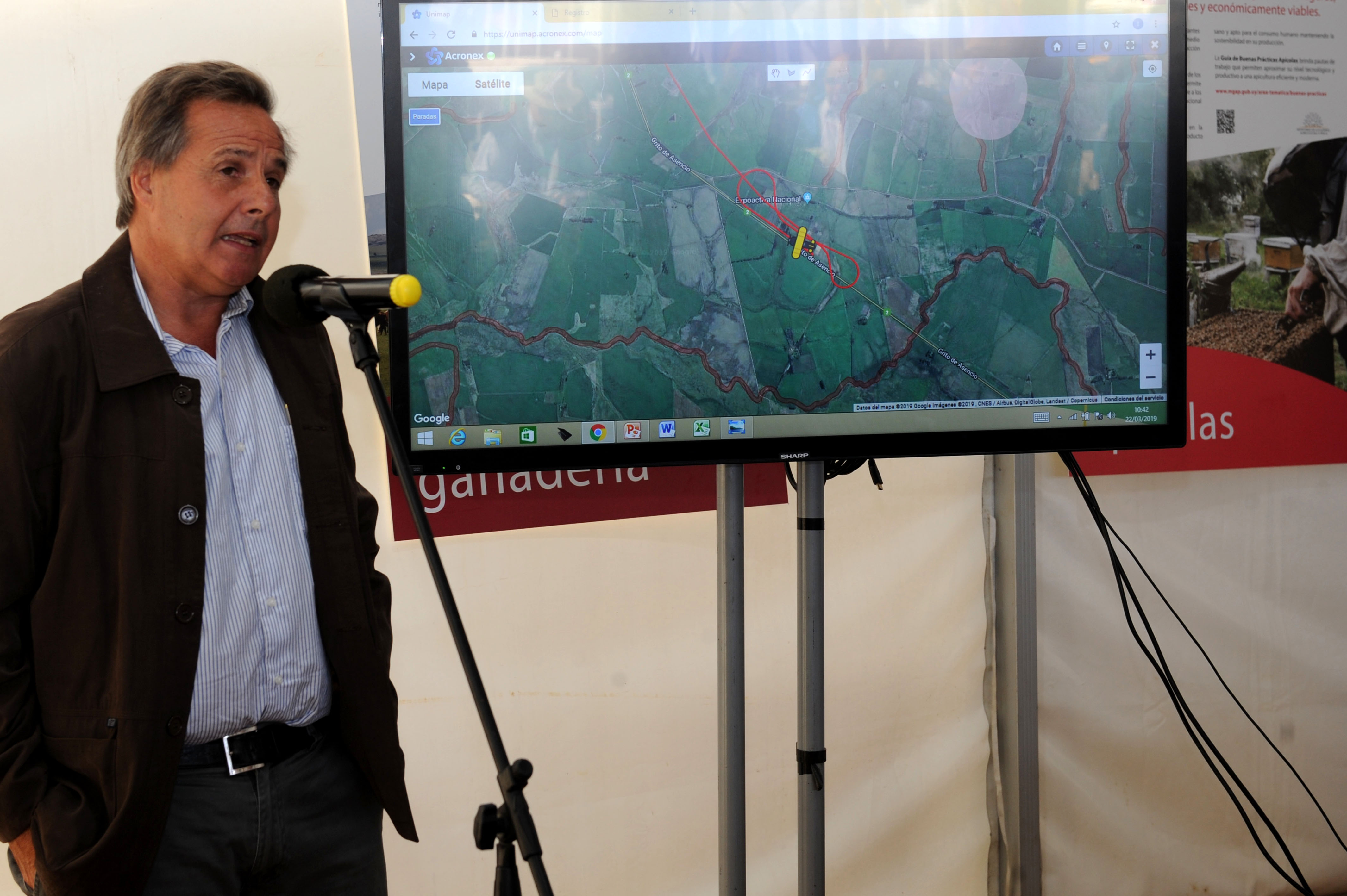 Demostración del funcionamiento del proyecto de monitoreo satelital de aplicaciones de agroquímicos