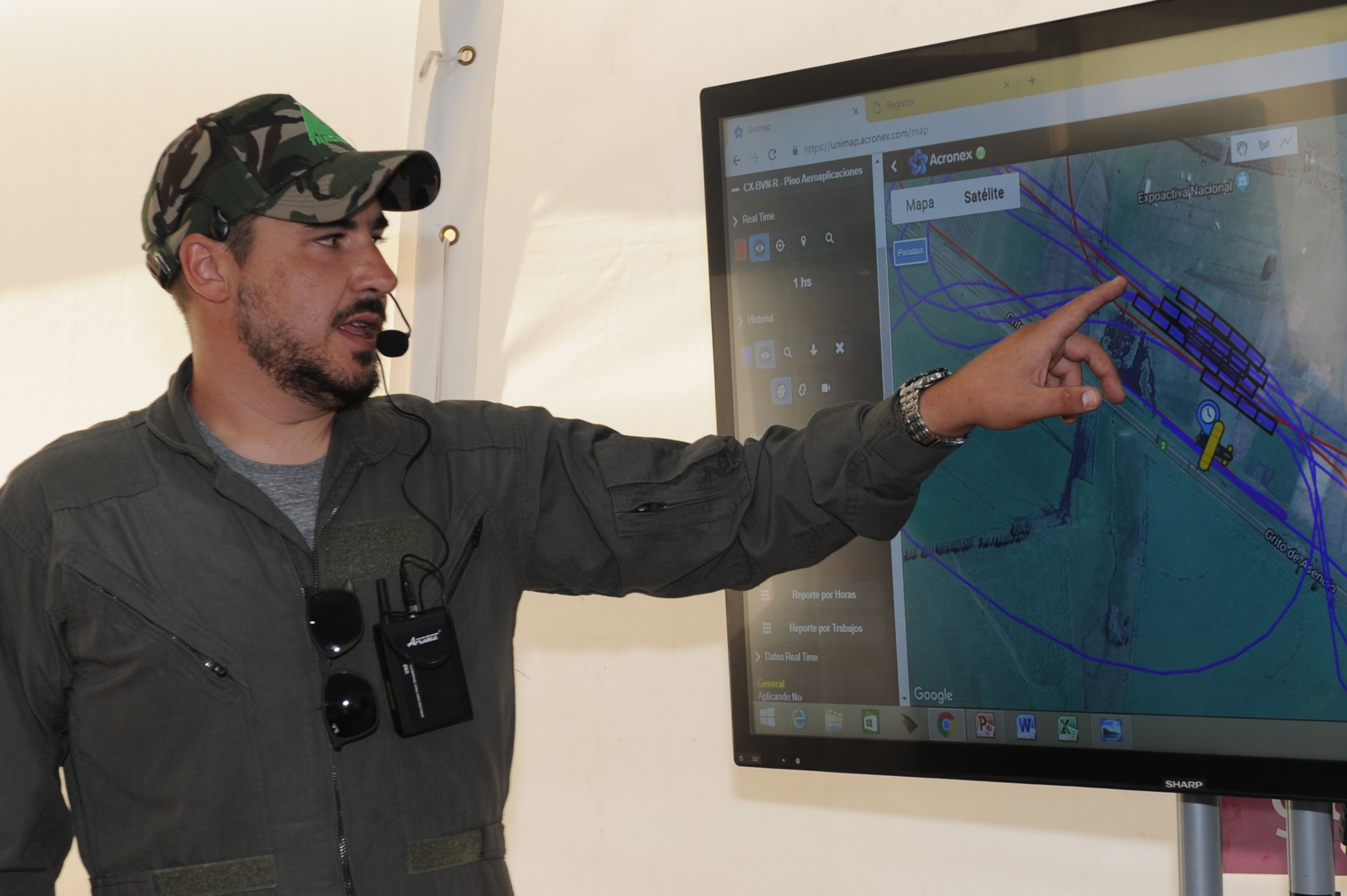 Demostración del funcionamiento del proyecto de monitoreo satelital de aplicaciones de agroquímicos