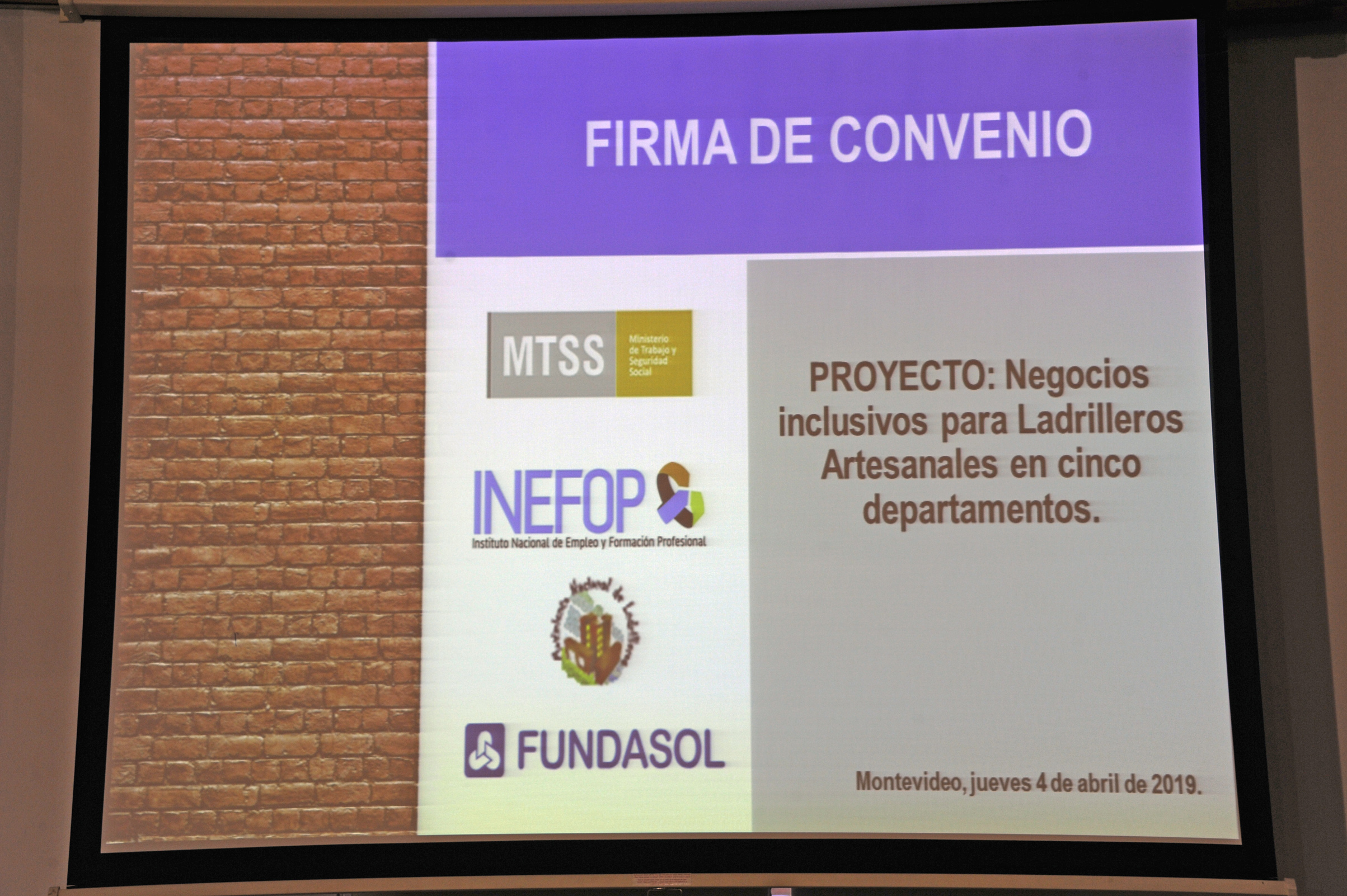Convenio suscripto entre Inefop y Asociación Nacional de Ladrilleros