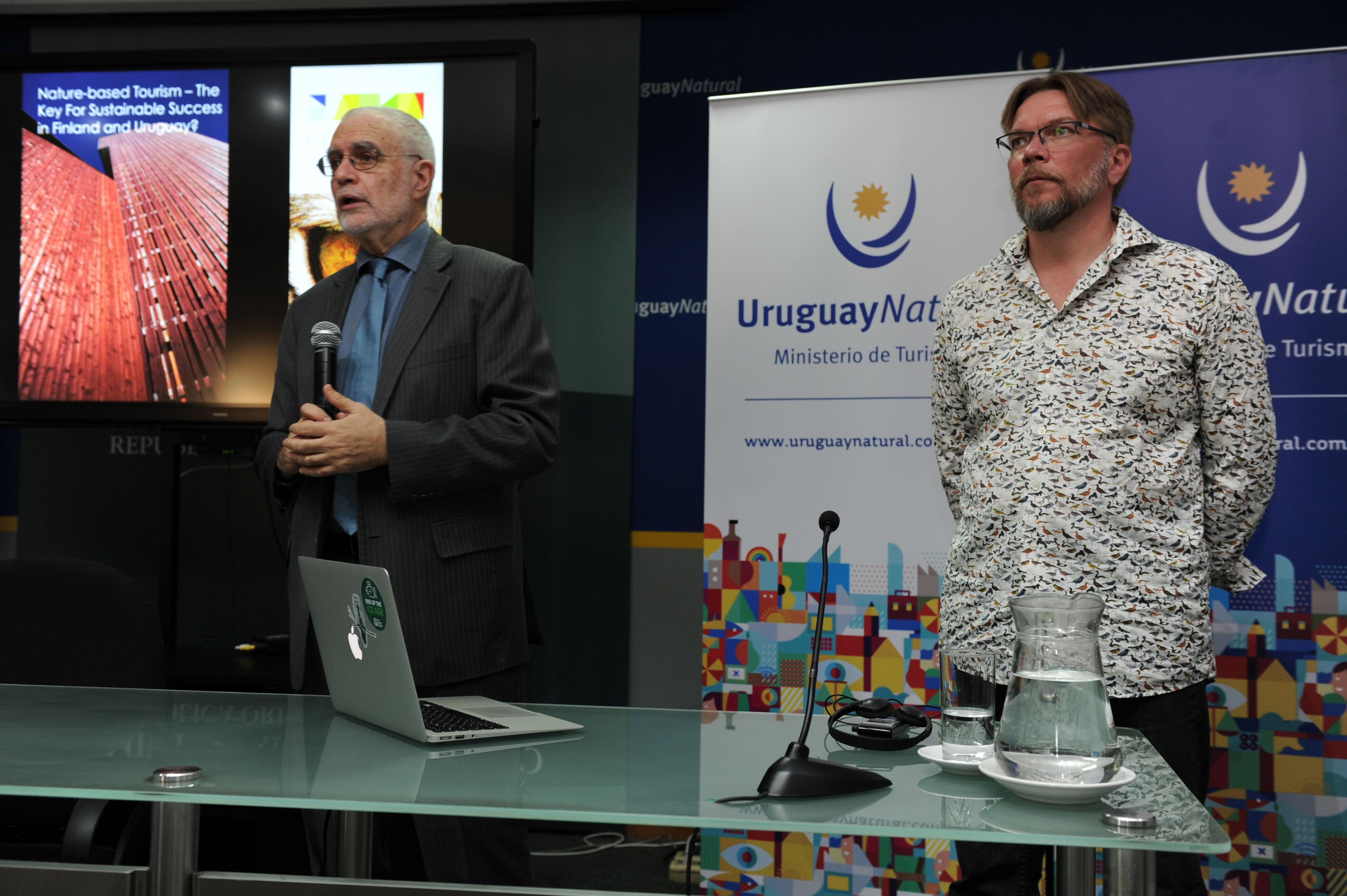 Subsecretario de Turismo, Benjamín Liberoff, y especialista finlandés en turismo sustentable Tom Selänniemi