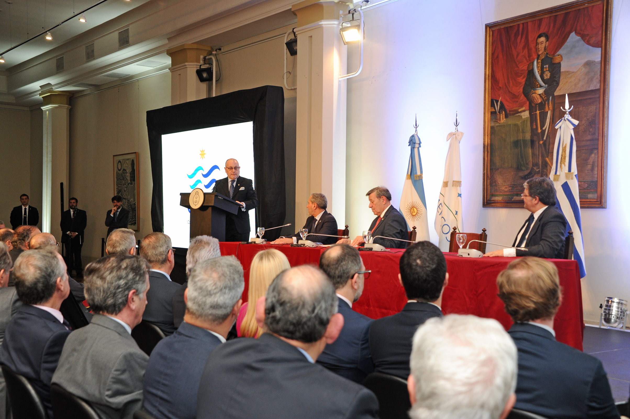 Canciller Jorge Faurie, haciendo uso de la palabra