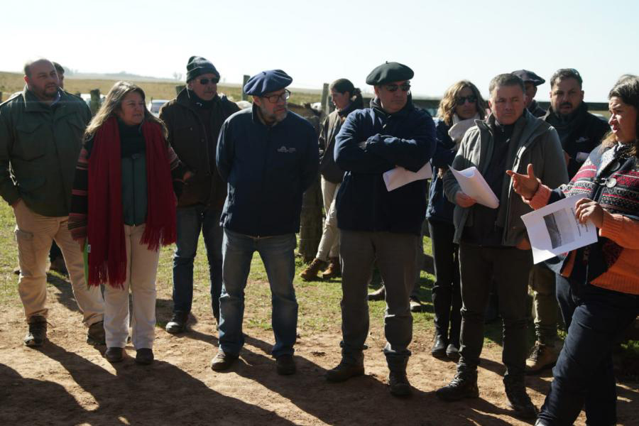 Visita de autoridades de Colonización al emprendimiento en que trabajan 19 productores en 737 hectáreas del organismo