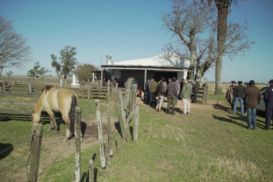 Visita de autoridades de Colonización al emprendimiento en que trabajan 19 productores en 737 hectáreas del organismo