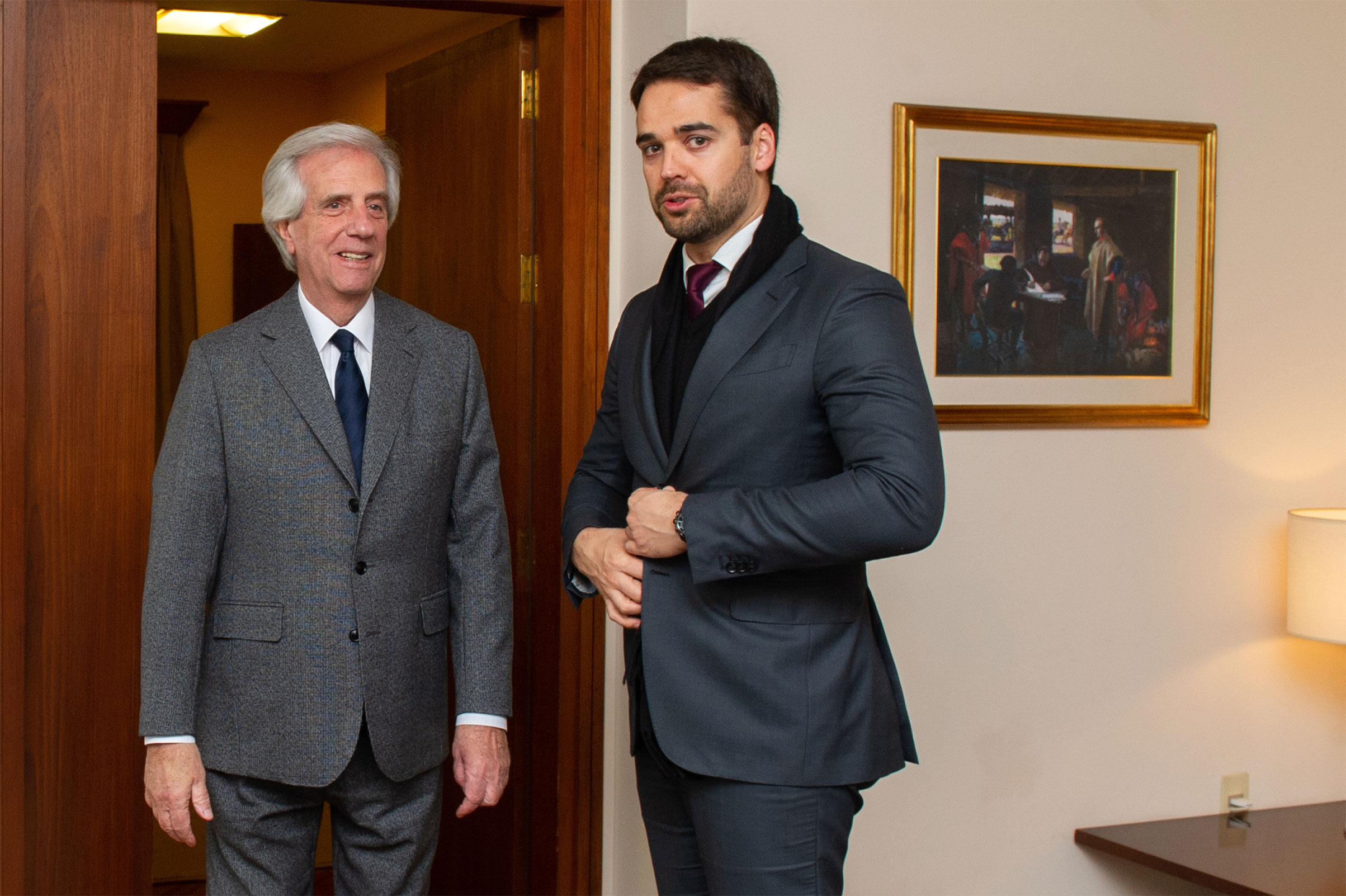 Presidente Tabaré Vázquez recibió al gobernador de Río Grande del Sur, Eduardo Leite
