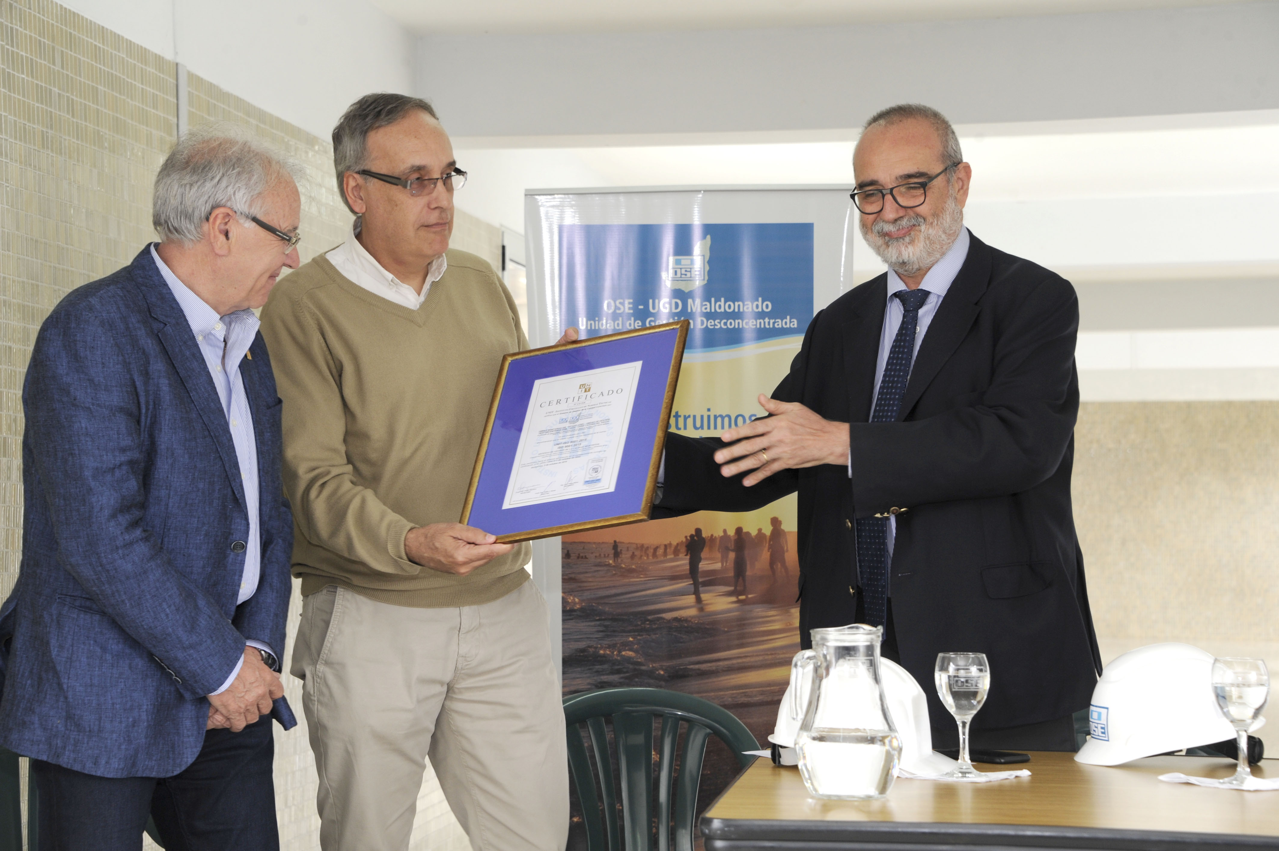 La Unidad de Gestión Desconcentrada de OSE en Maldonado, recibió el Certificado UNIT de Sistema de Gestión de Calidad