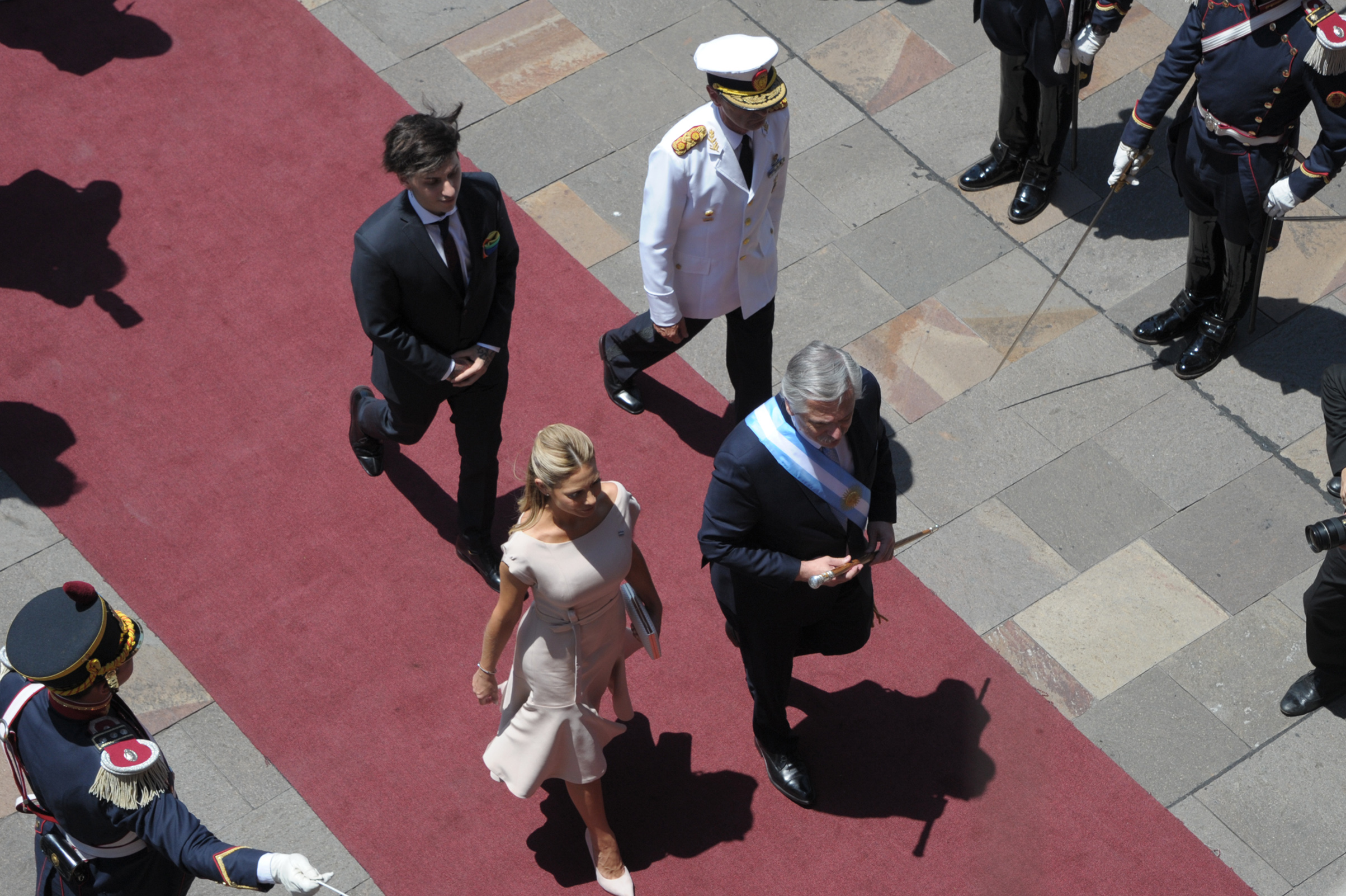 Llegade del flamante presidente de Argentina, Alberto Fernández, a Casa Rosada
