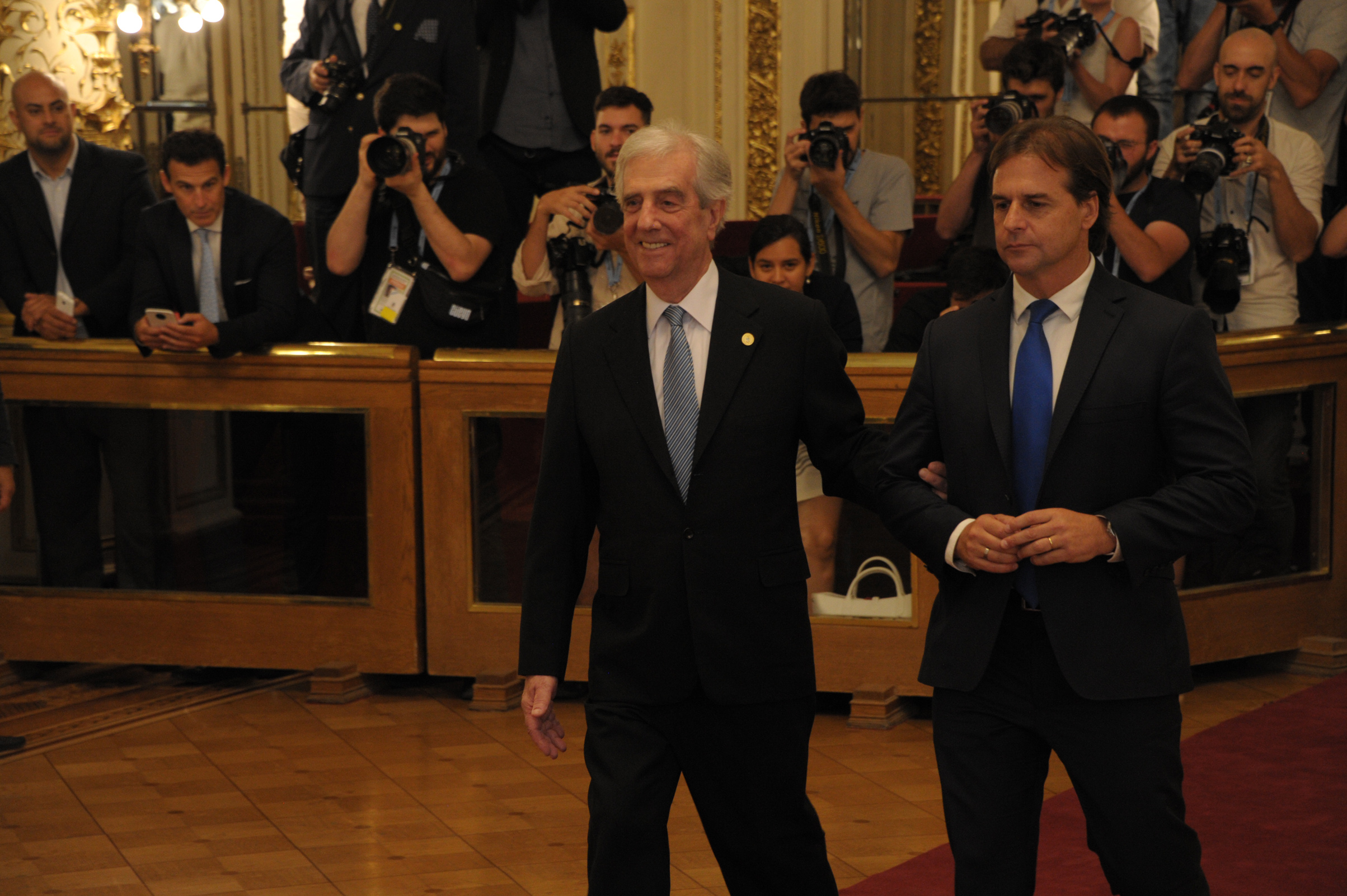 Presidente de la República, Tabaré Vázquez y presidente electo de Uruguay, Lacalle Pou