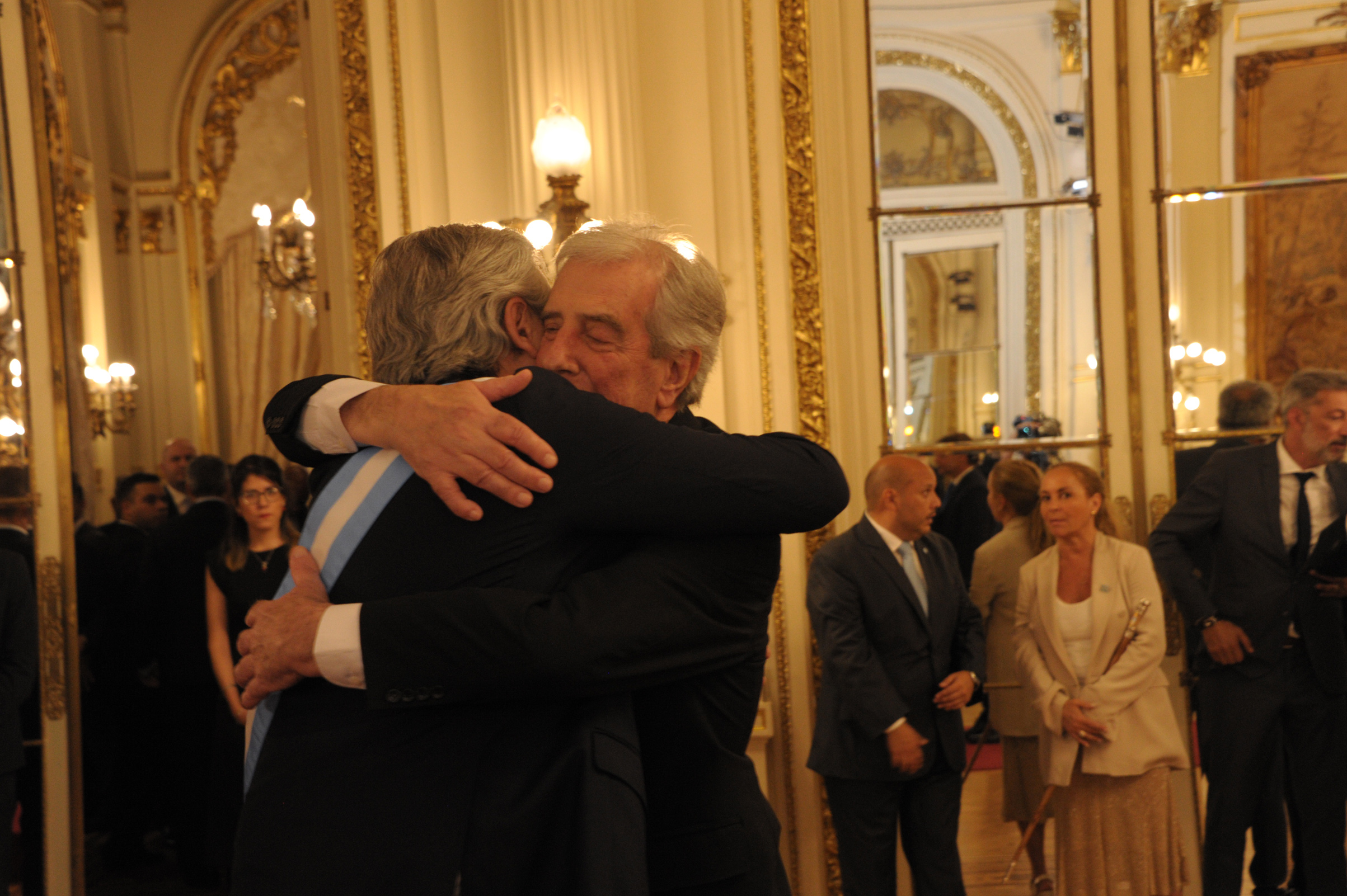 Presidente de la República, Tabaré Vázquez y flamante presidente de Argentina, Alberto Fernández