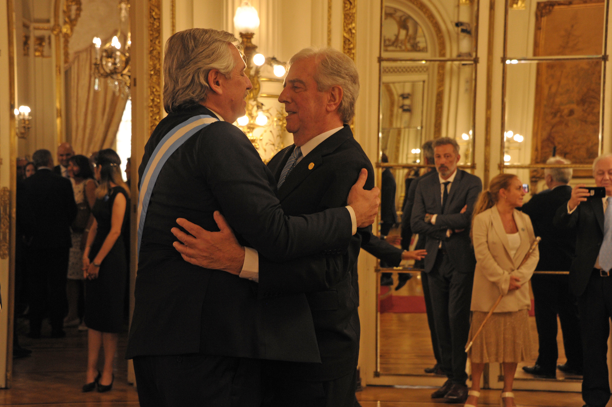 Presidente de la República, Tabaré Vázquez y flamante presidente de Argentina, Alberto Fernández