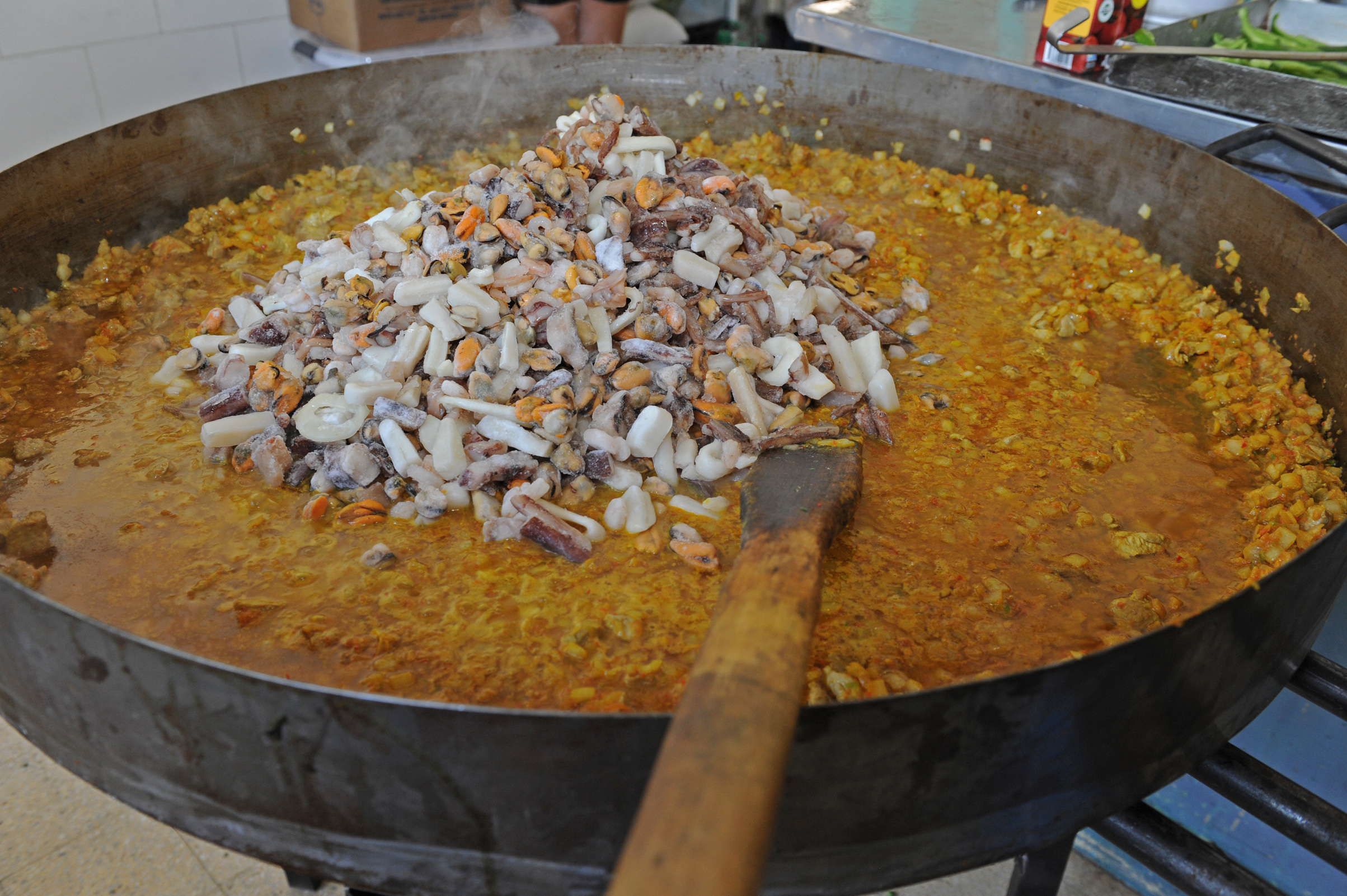 Preparación de paella