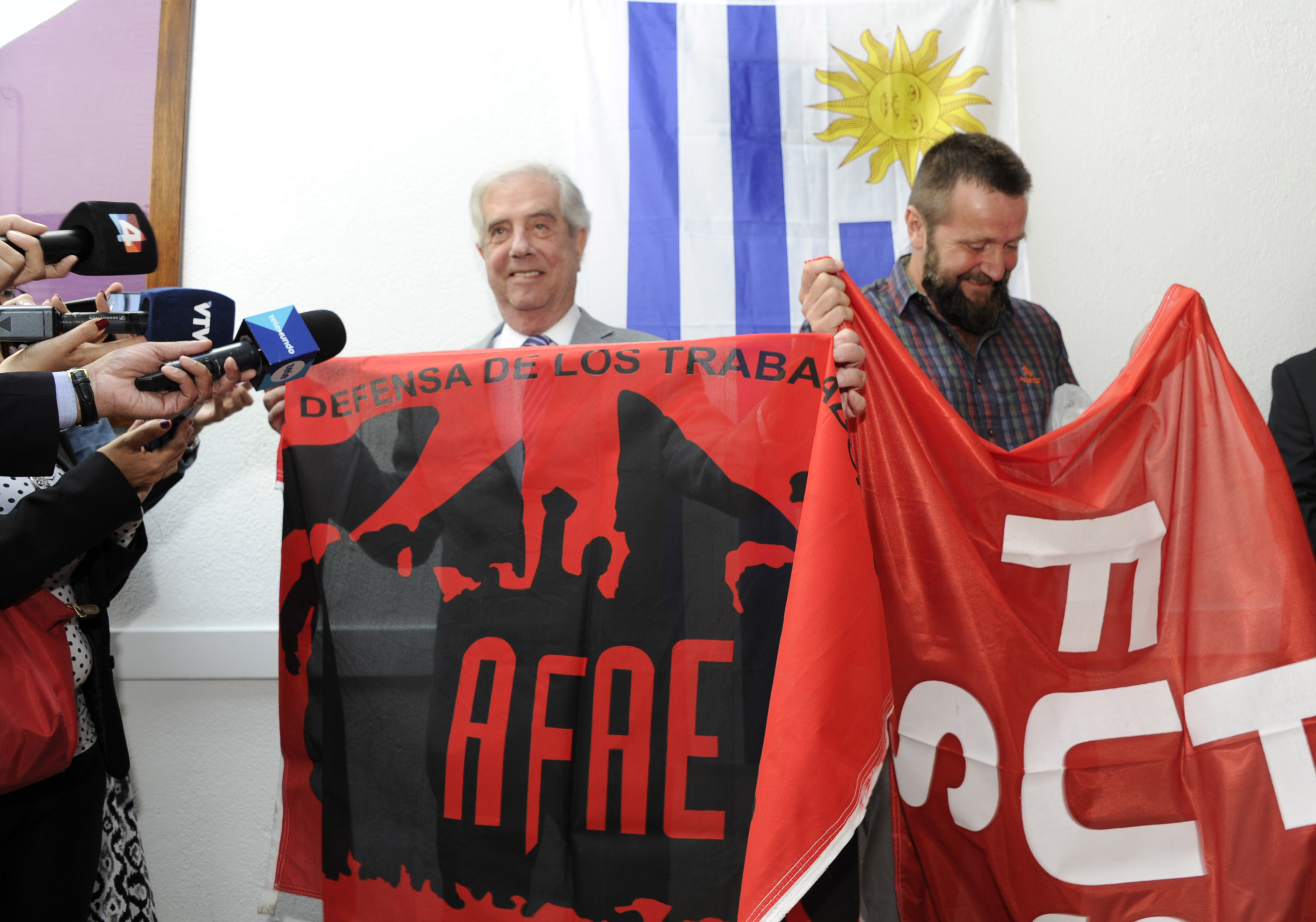 Tabaré Vázquez en homenaje que le realizaron los funcionarios de la Asociación Española
