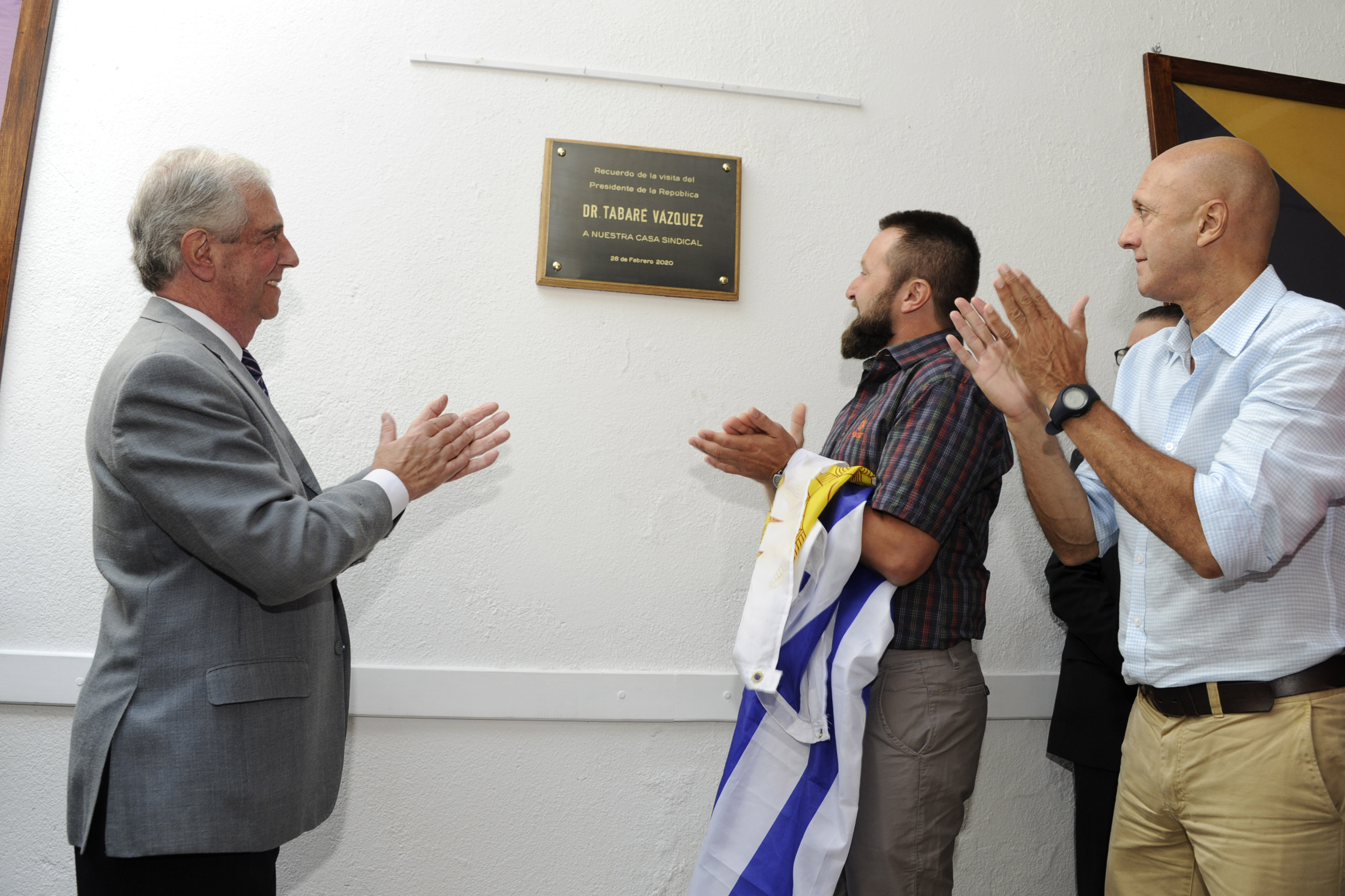 Tabaré Vázquez en homenaje que le realizaron los funcionarios de la Asociación Española