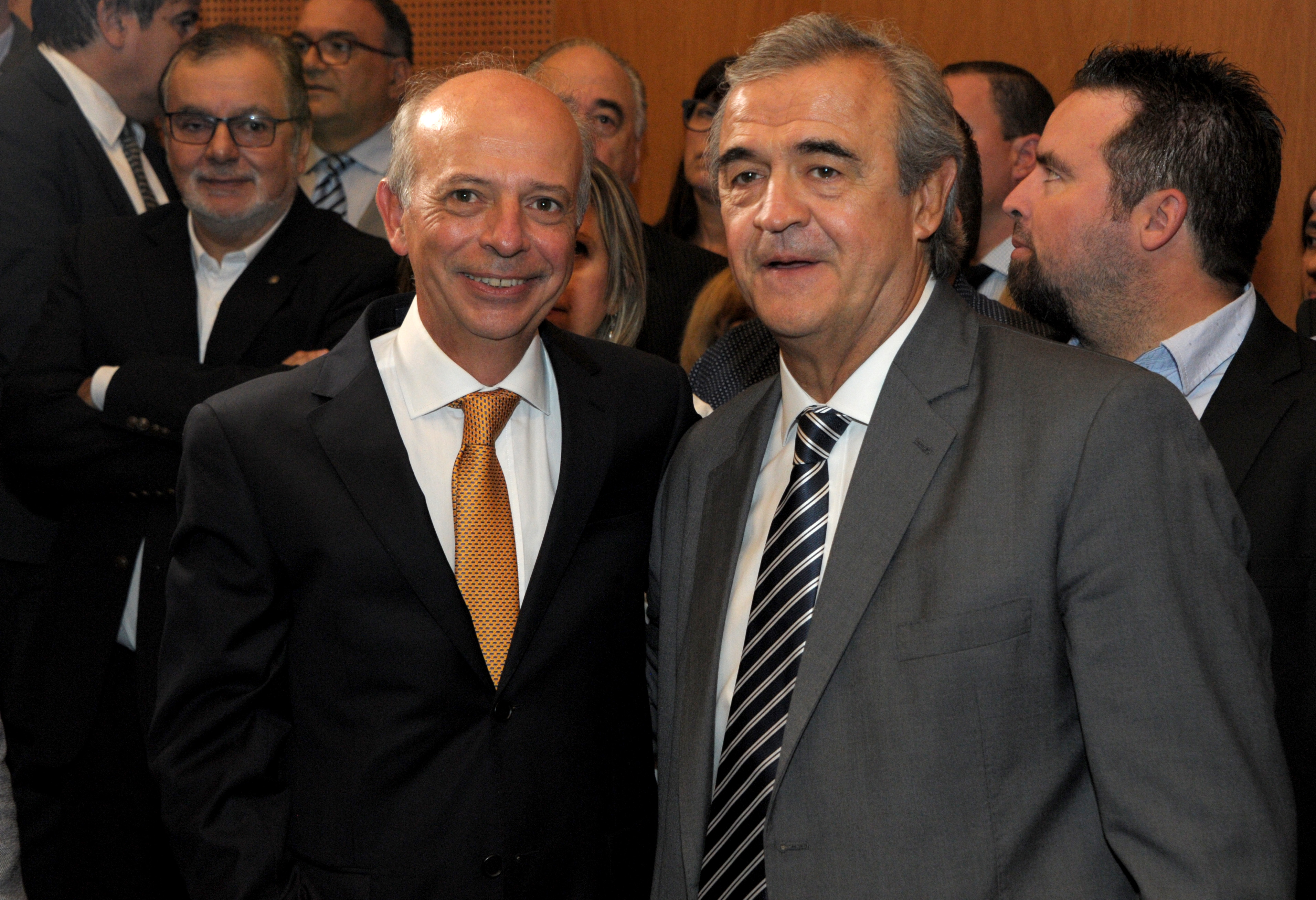 Ministro de Defensa, Javier García y el ministro del Interior, Jorge Larrañaga