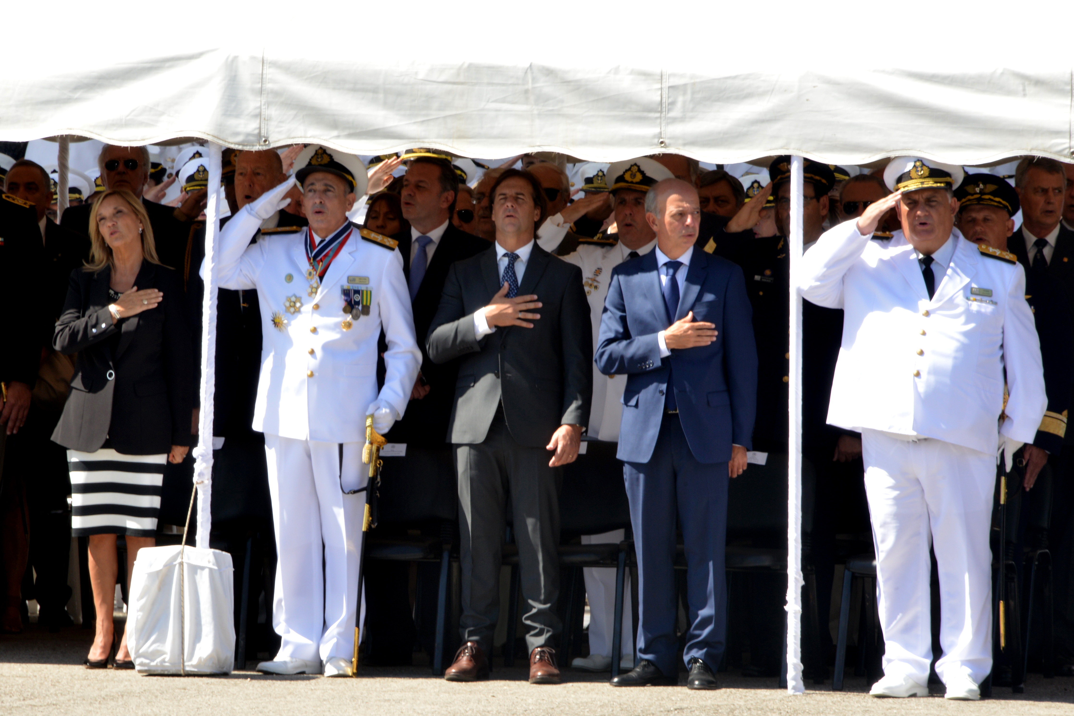 Beatriz Argimón, Carlos Abilleira, Luis Lacalle Pou, Javier García y Jorge Wilson
