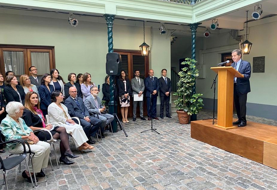 Canciller Ernesto Talvi, haciendo uso de la palabra