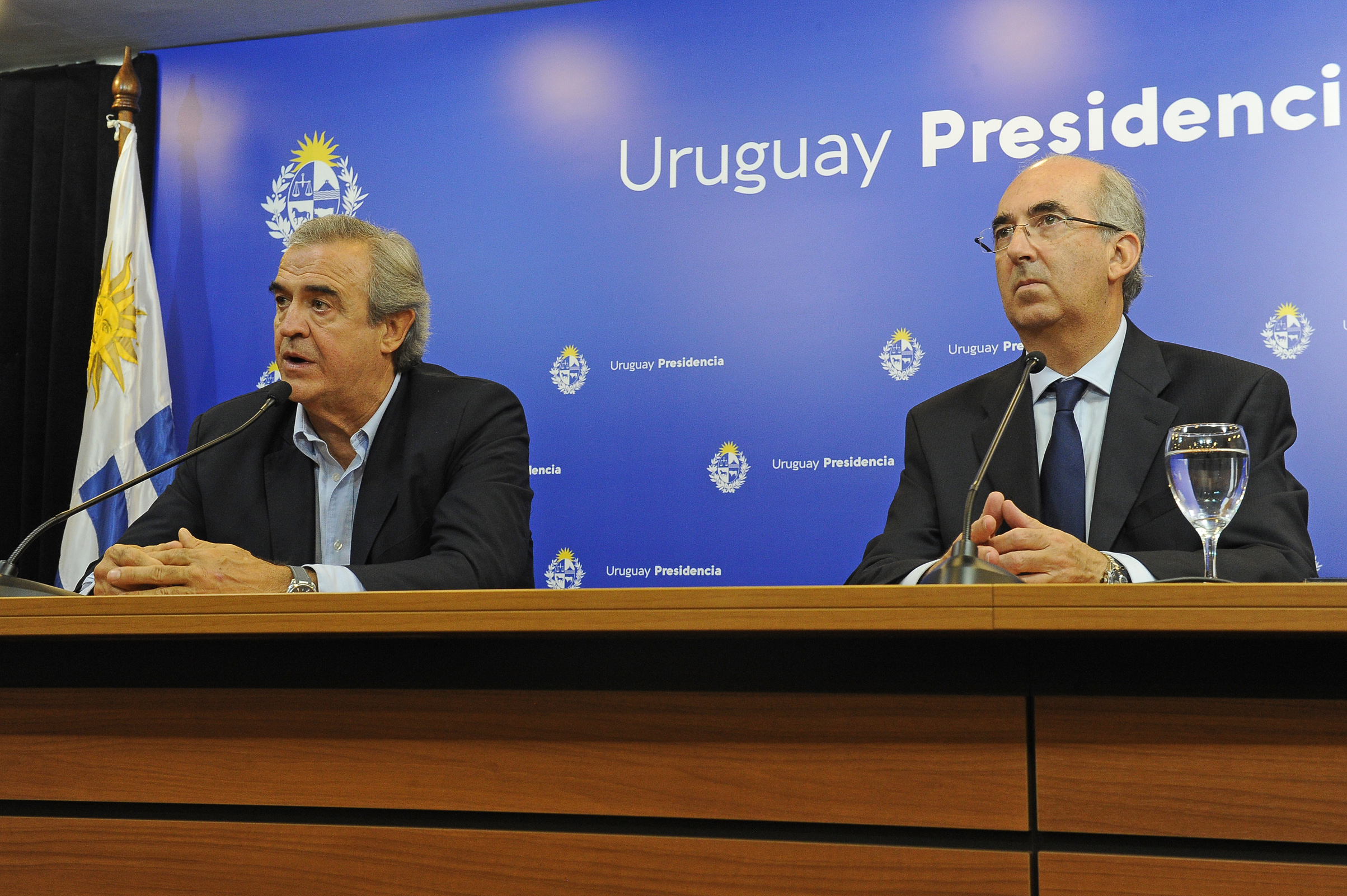 Ministro del Interior, Jorge Larrañaga, y subsecretario de la cartera, Guillermo Maciel