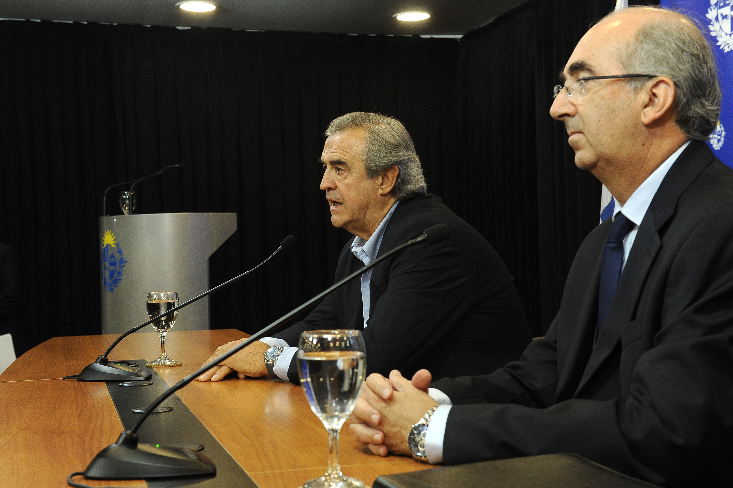 Ministro del Interior, Jorge Larrañaga, y subsecretario de la cartera, Guillermo Maciel