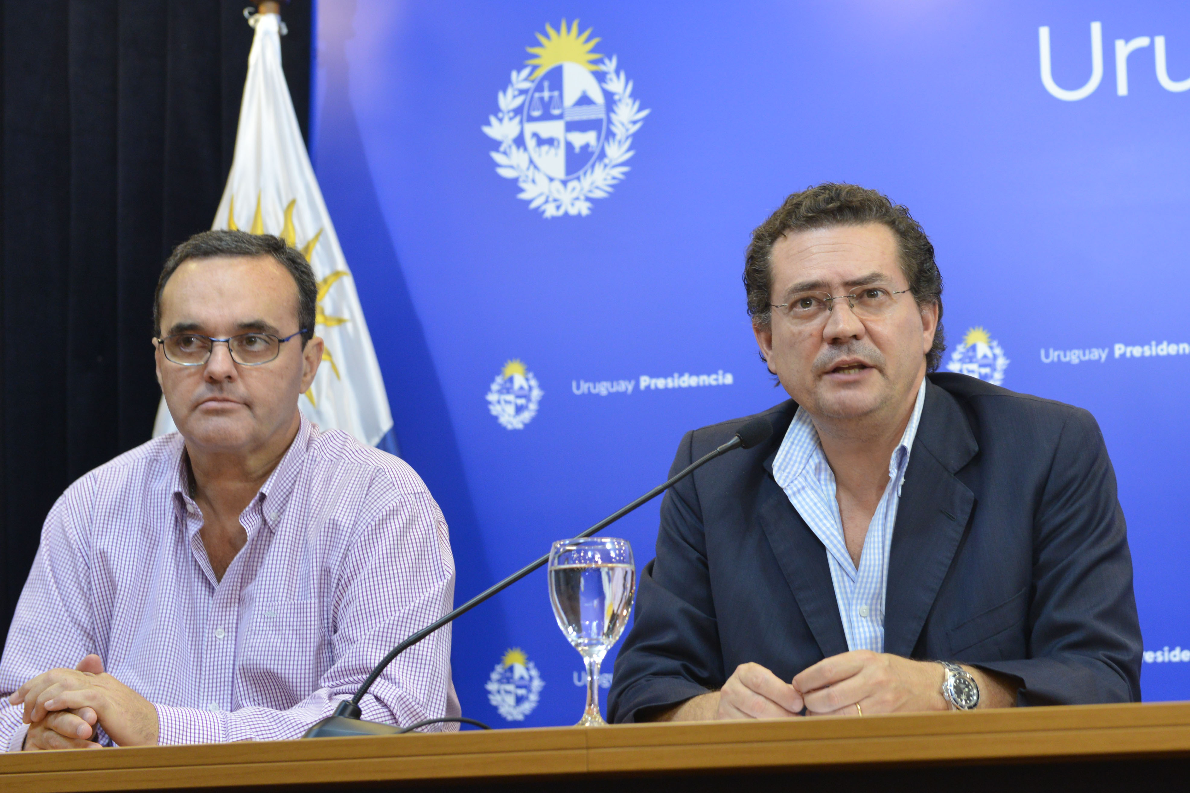 Ministro Pablo Bartol, junto a subsecretario de Presidencia, Rodrigo Ferrés