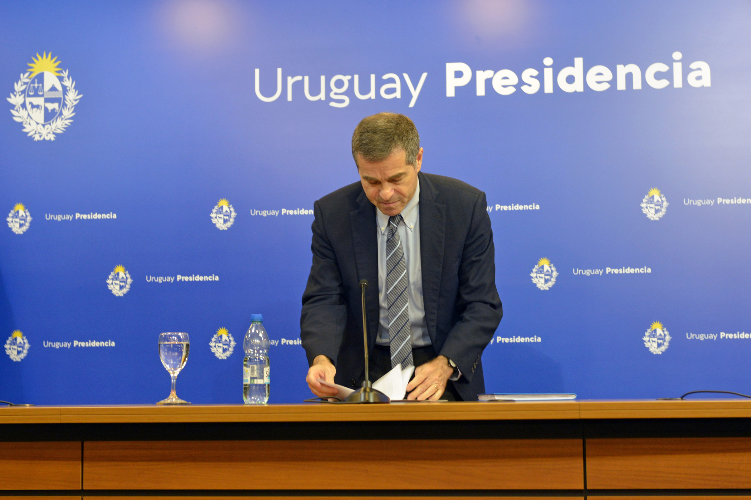 Canciller Ernesto Talvi, previo al inicio de la conferencia de prensa