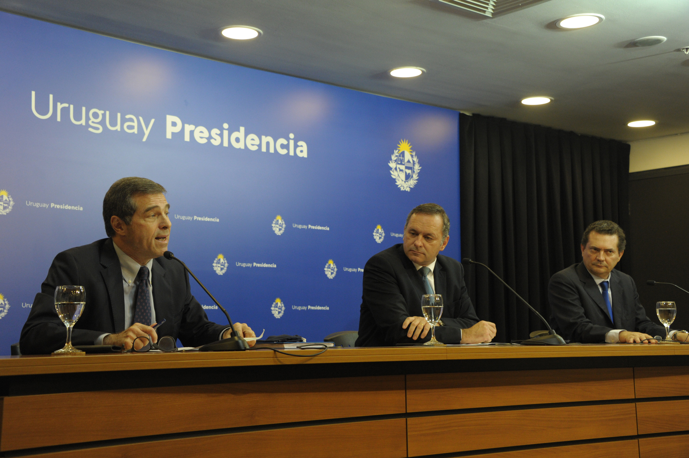 Canciller, Ernesto Talvi, secretario de Presidencia, Álvaro Delgado y prosecretario de Presidencia, Rodrigo Ferrés