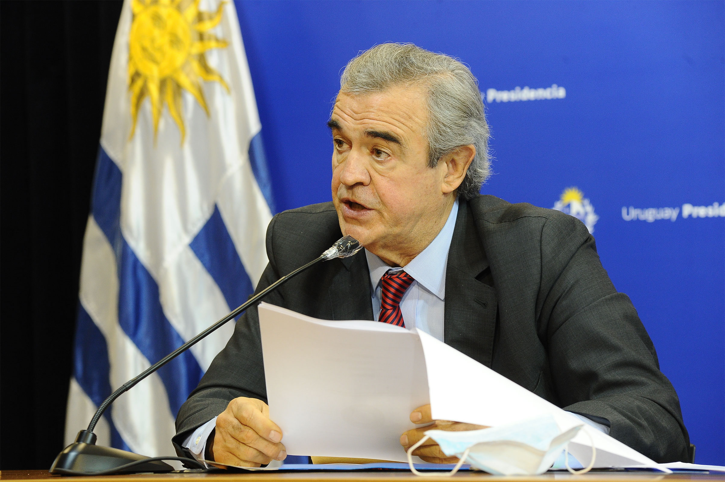 Ministro del Interior, Jorge Larrañaga, encabezó conferencia de prensa en Torre Ejecutiva