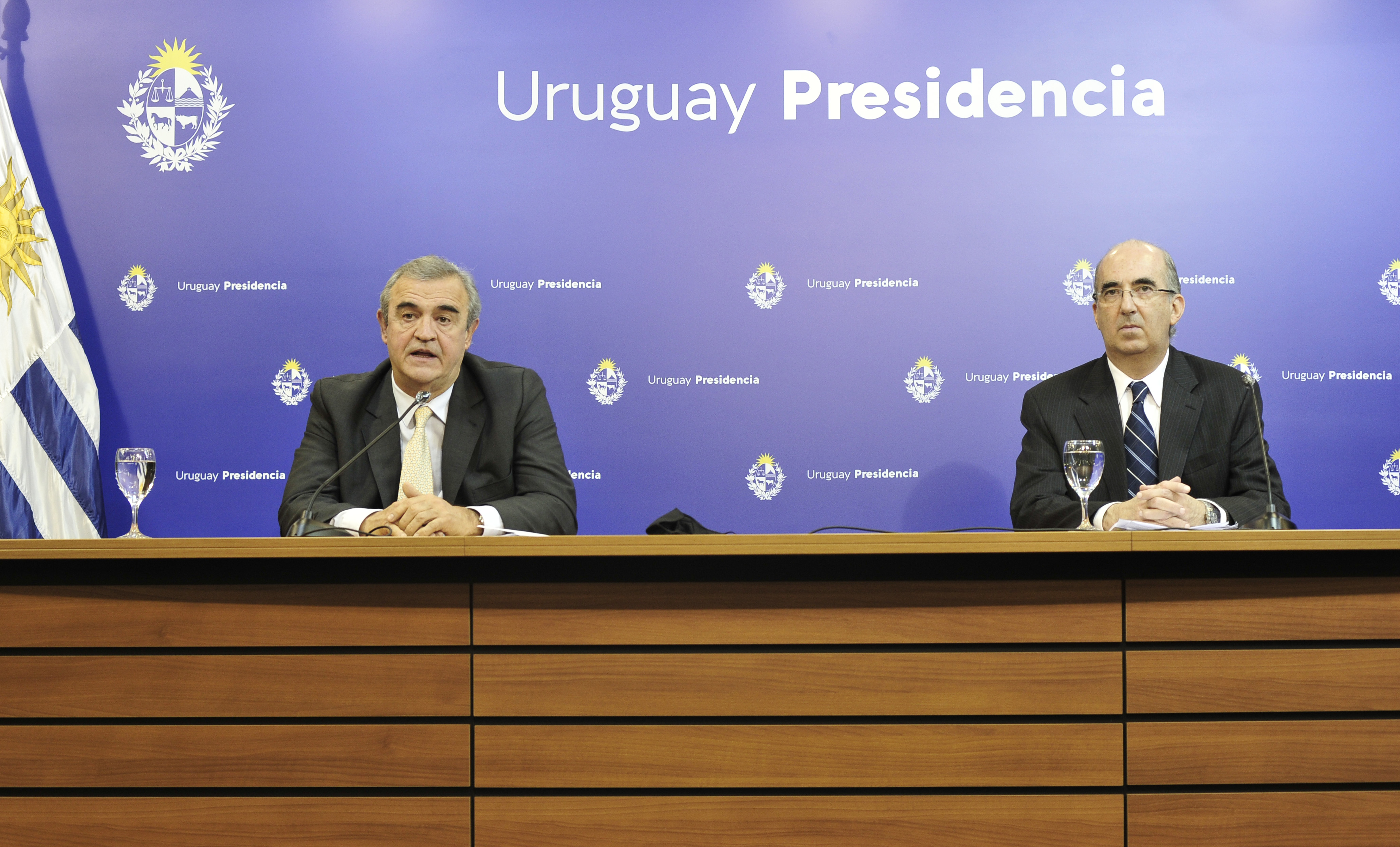 Ministro del Interior, Jorge Larrañaga, y subsecretario, Guillermo Maciel