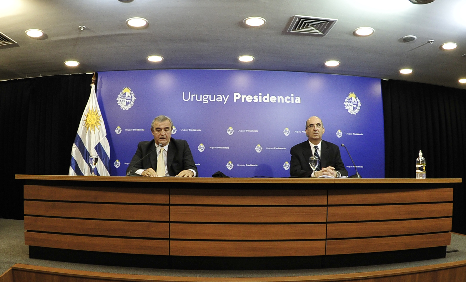 Ministro del Interior, Jorge Larrañaga, y subsecretario, Guillermo Maciel