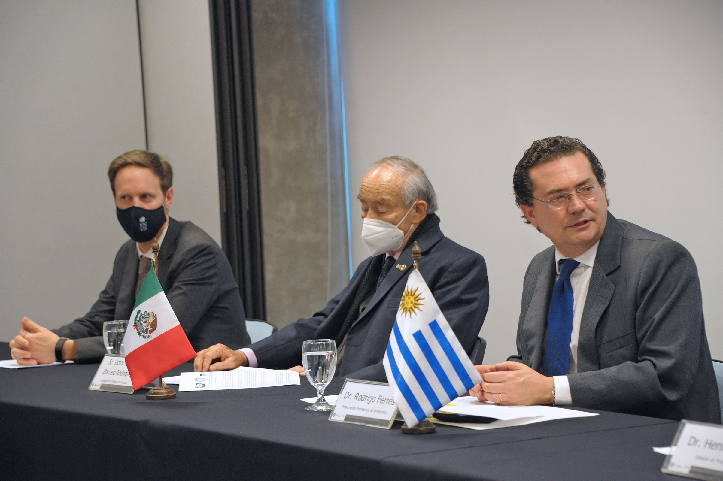 Prosecretario de Presidencia de la República, Rodrigo Ferrés, haciendo uso de la palabra