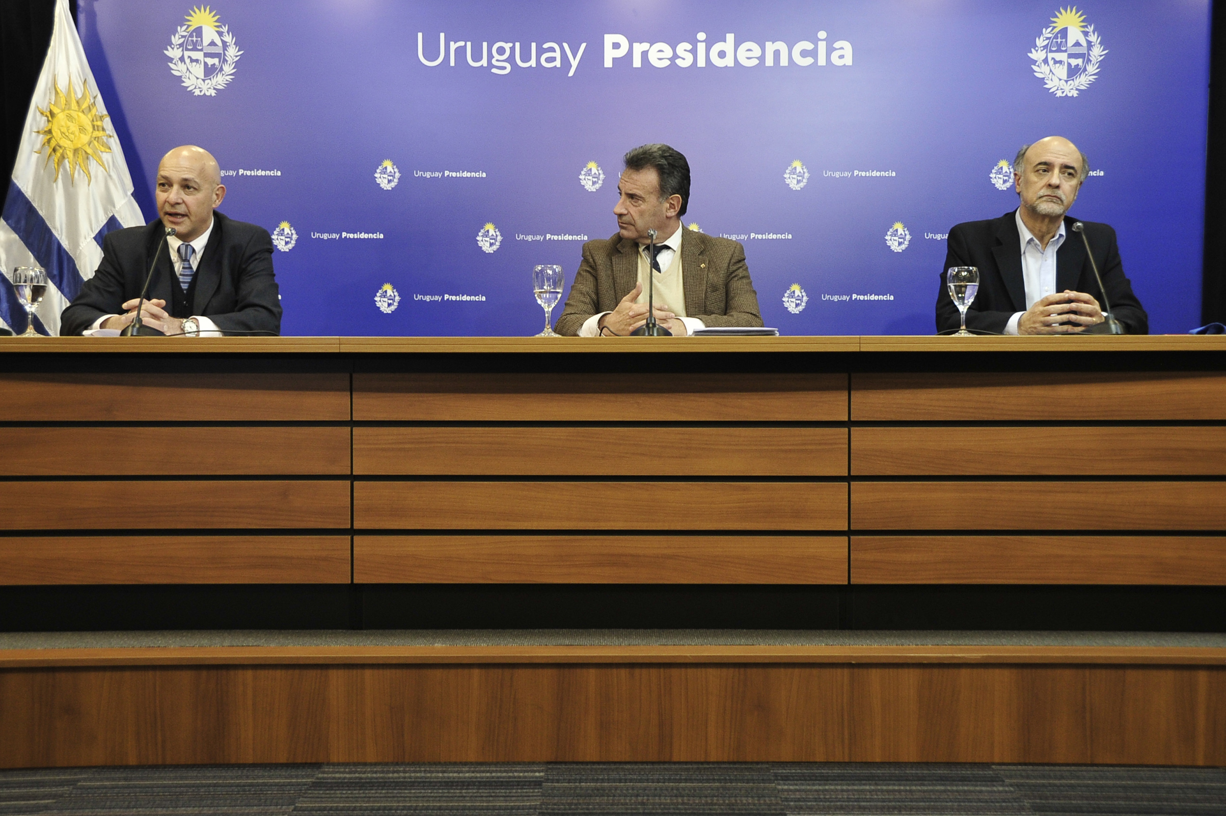Presidente del Banco de Previsión Social, Hugo Odizzio, dirigiéndose a los presentes
