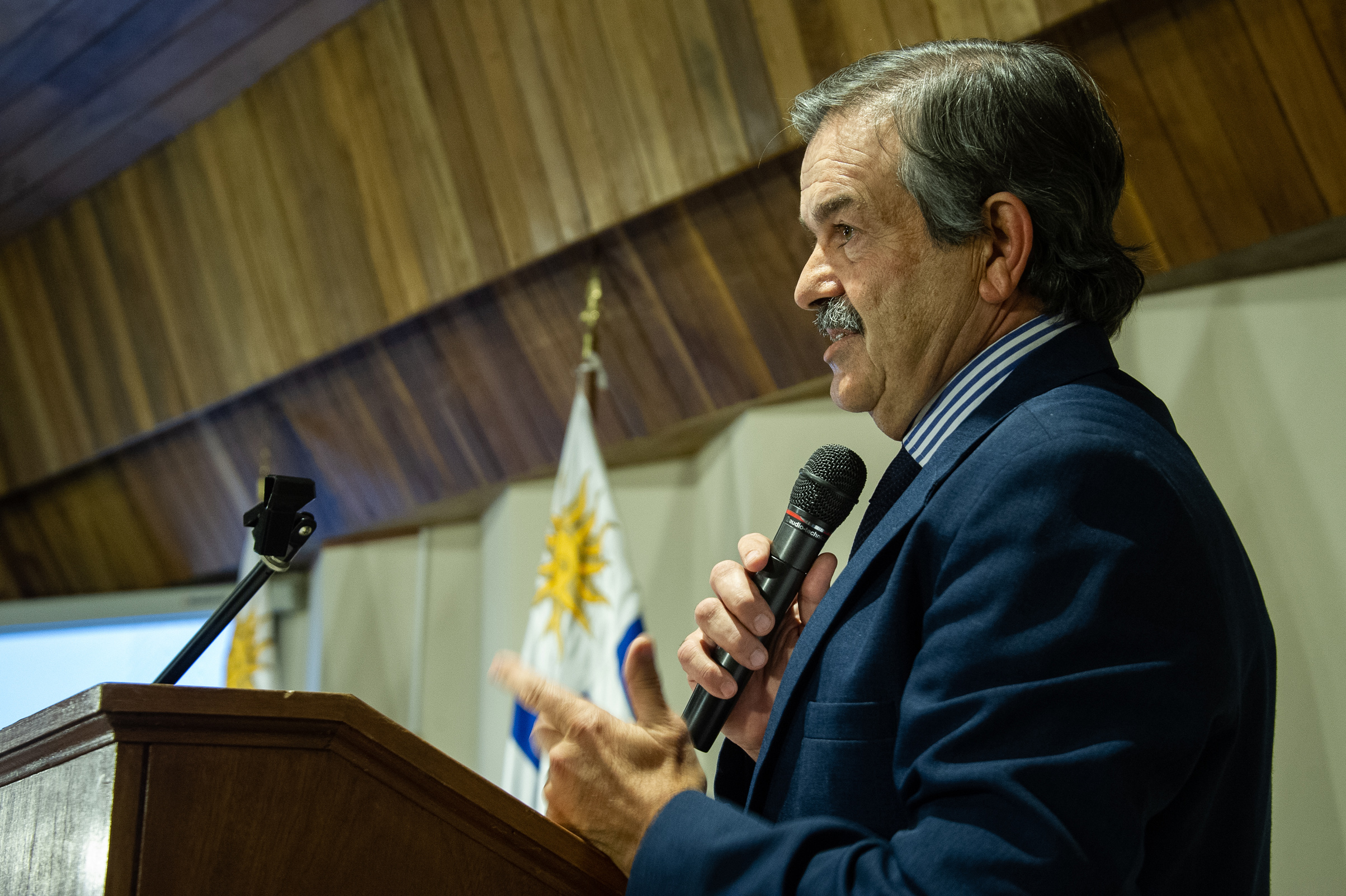 Ministro de Ganadería, Agricultura y Pesca, Carlos María Uriarte, durante el lanzamiento de Procarne, realizado en Ministerio de Relaciones Exteriores