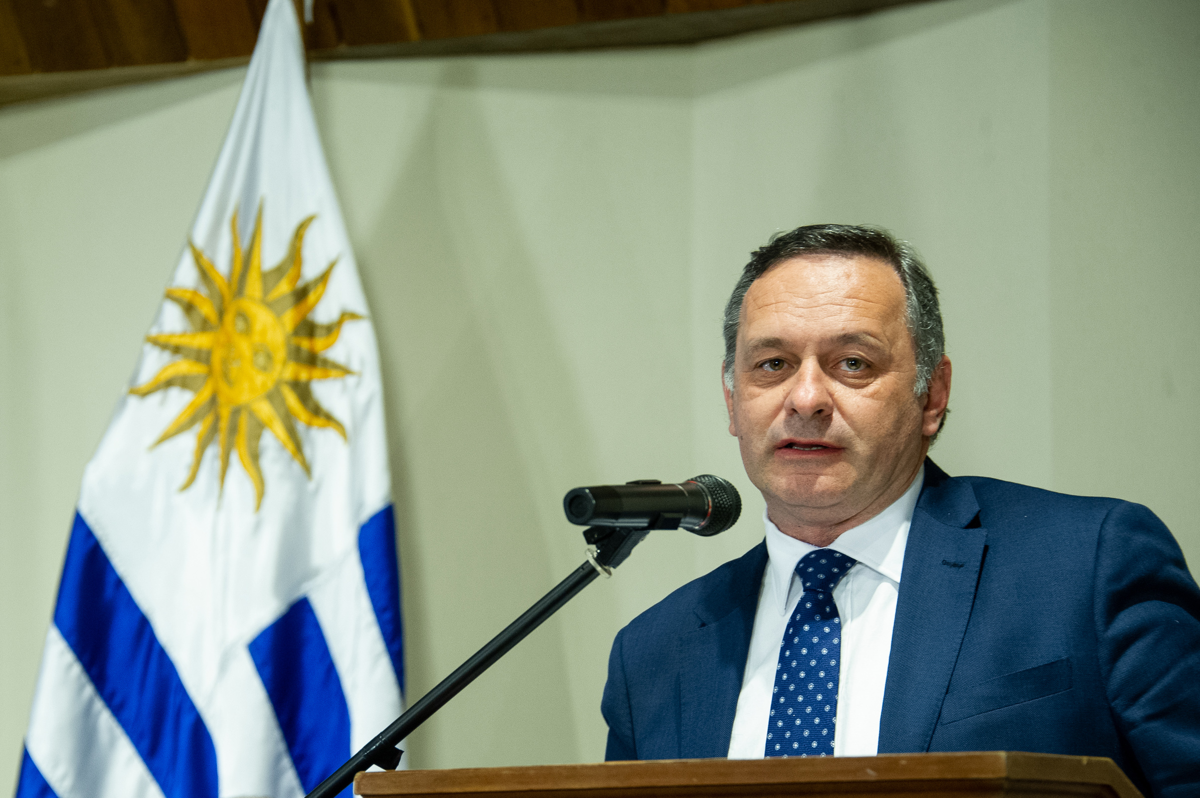 Secretario de Presidencia de la República, Álvaro Delgado, durante el lanzamiento de Procarnes, realizado en el Ministerio de Relaciones Exteriores