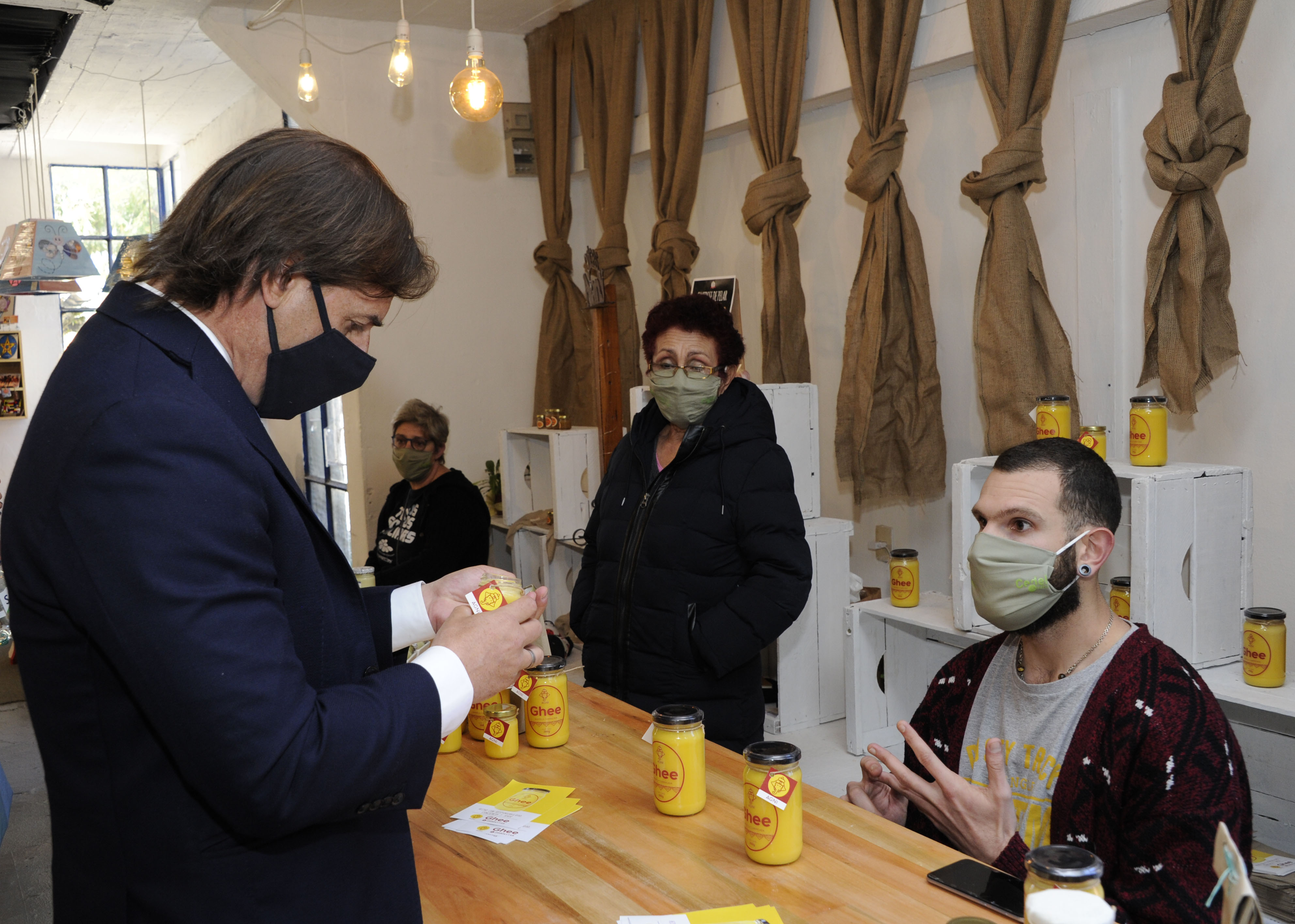 Presidente Luis Lacalle Pou, durante su recorrida por la Rural del Prado, en el marco de la Expo Prado 2020