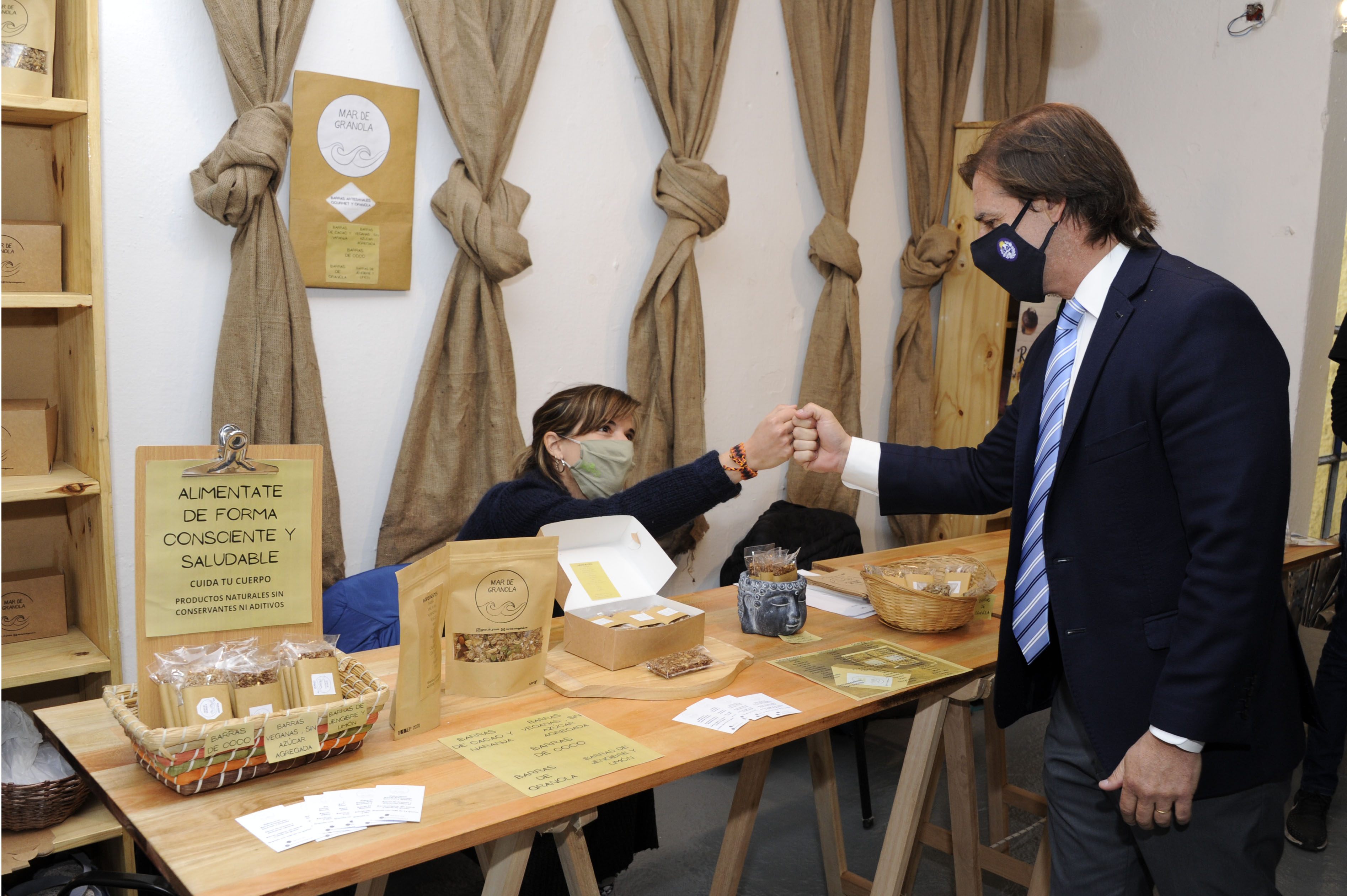 Presidente Luis Lacalle Pou, durante su recorrida por la Rural del Prado, en el marco de la Expo Prado 2020