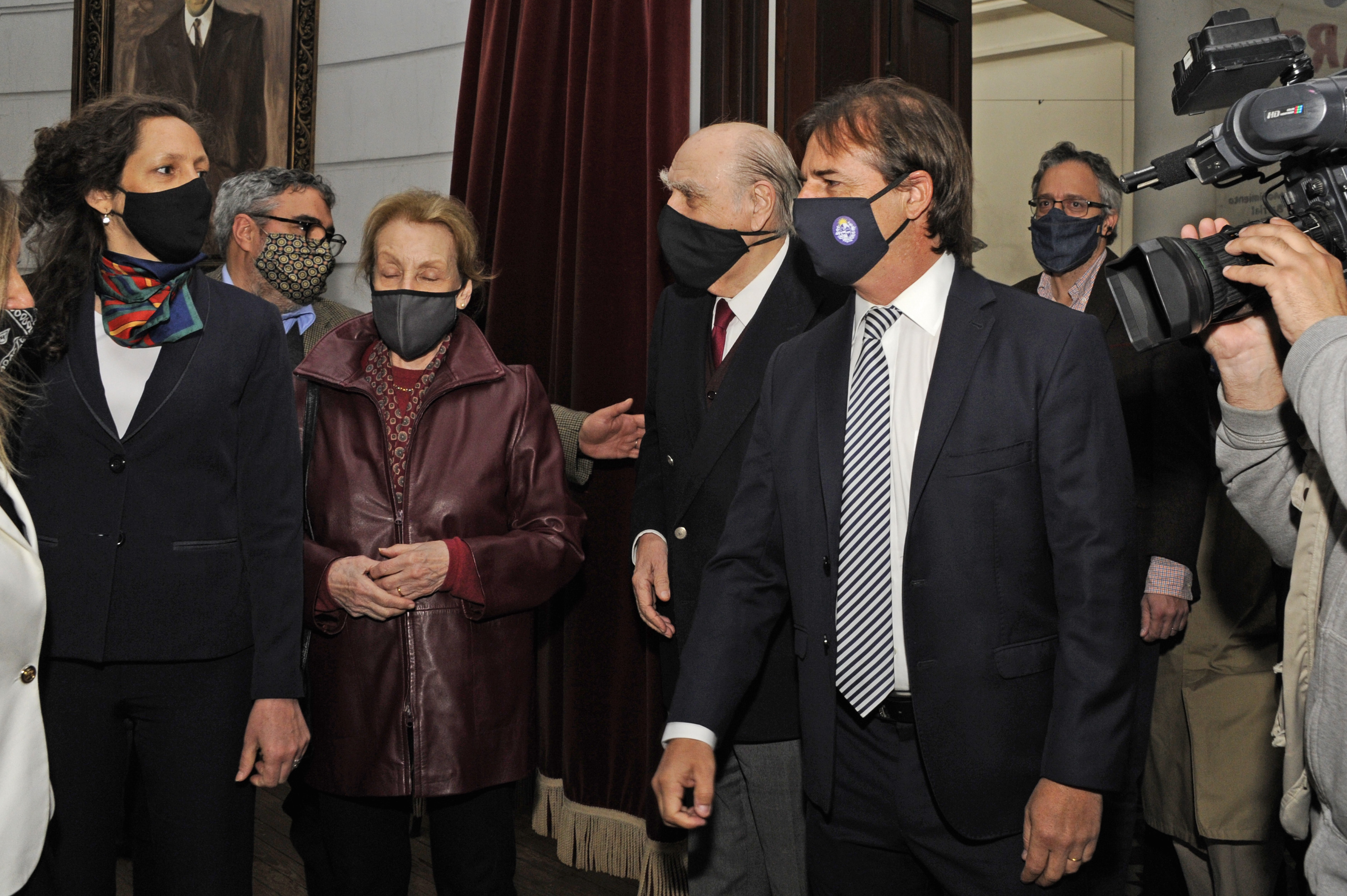 Llegada del presidente de la República, Luis Lacalle Pou, a la Facultad de Medicina