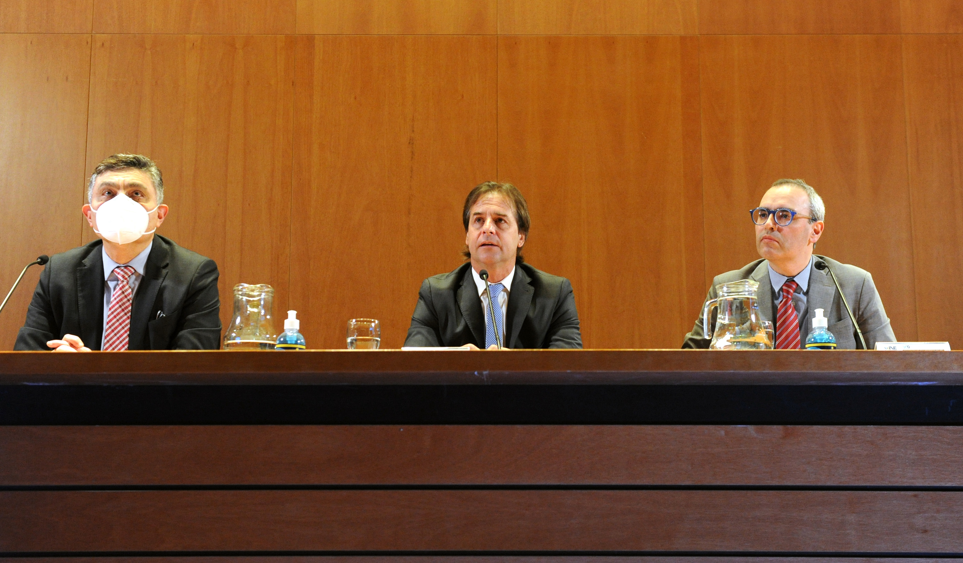 Isaac Alfie, Luis Lacalle Pou y Diego Aboal