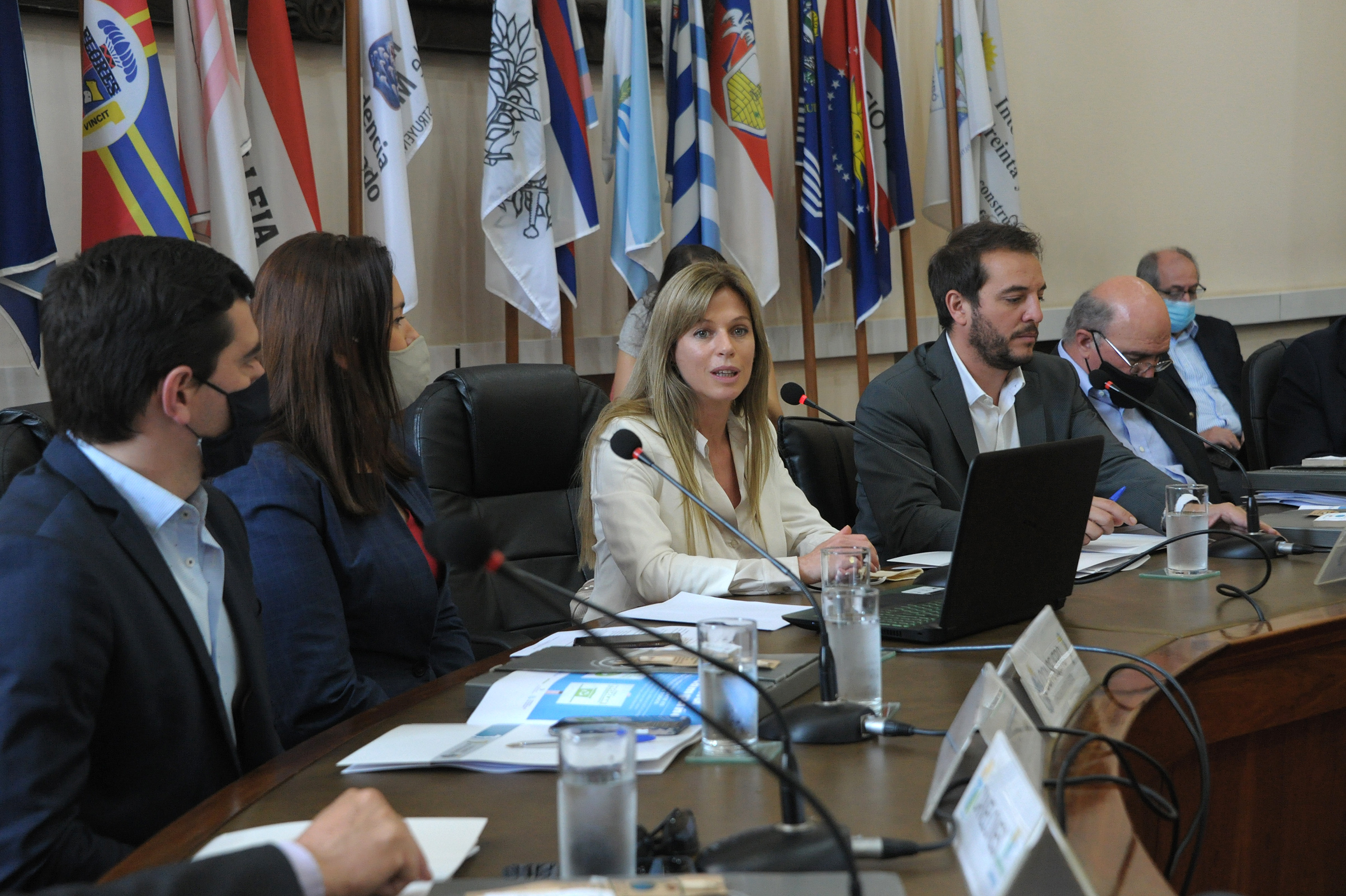 Lorena Ponce de León, haciendo uso de la palabra en el Congreso de Intendentes, durante la presentación del proyecto Reciclá tu Campaña