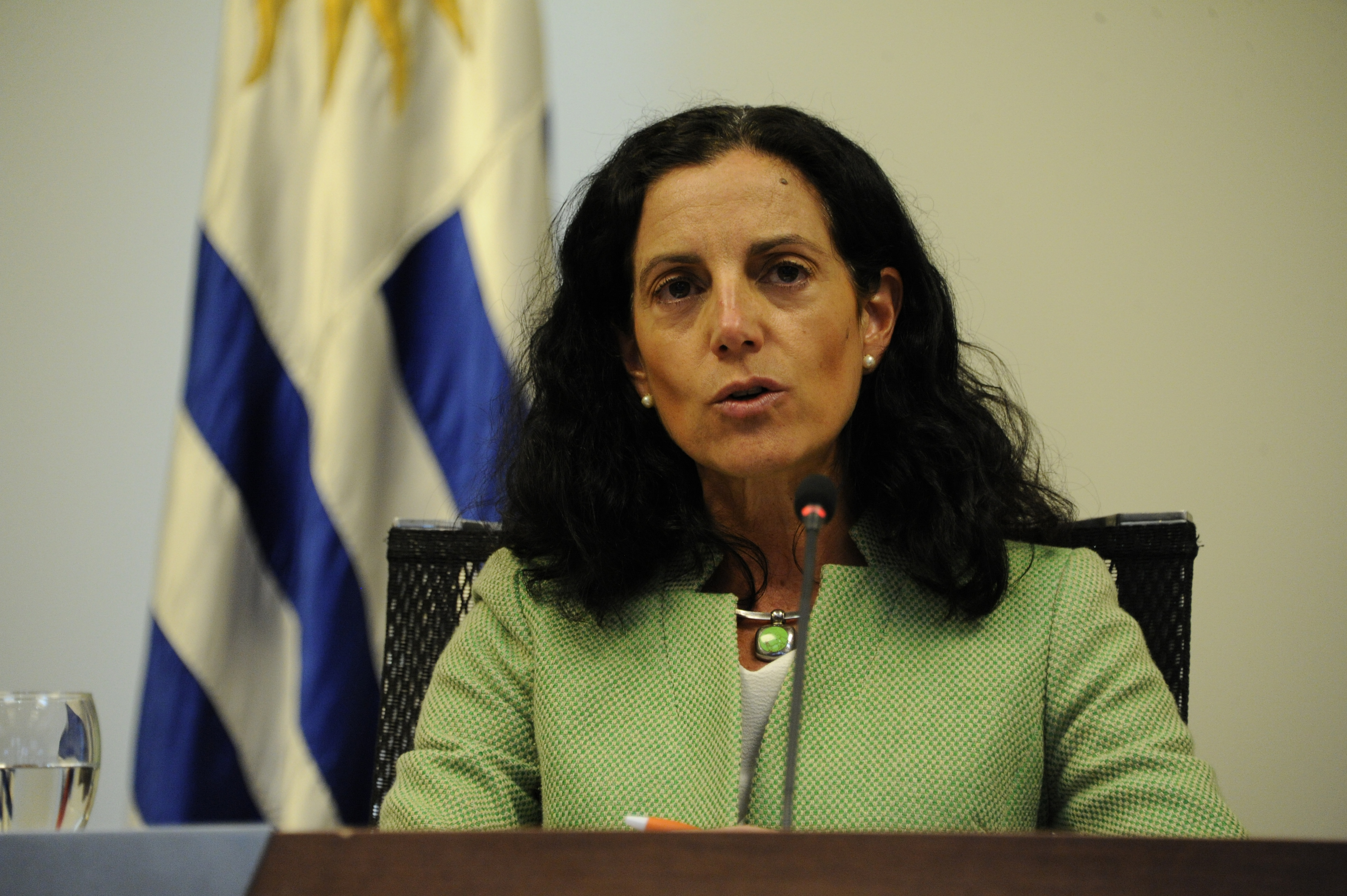 Ministra de Economía y Finanzas, Azucena Arbeleche, en videoconferencia con autoridades y especialistas de CAF-Banco de Desarrollo