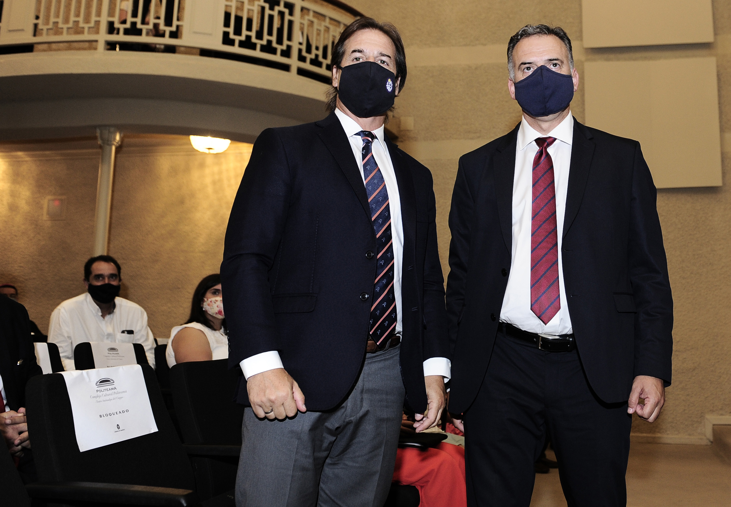 Presidente Lacalle Pou con el intendente de Canelones, Yamandú Orsi