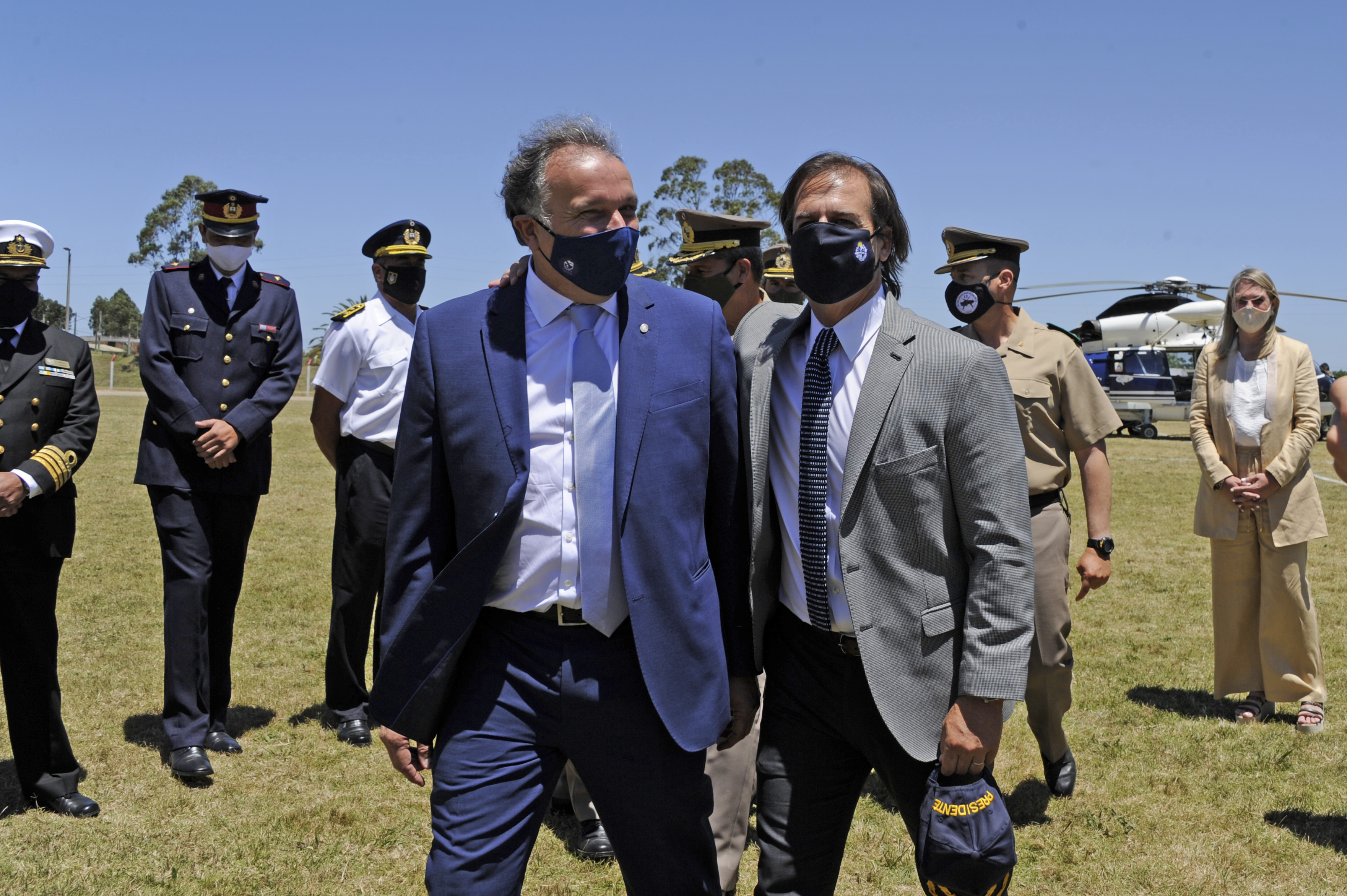 Lacalle Pou es recibido por Alejo Umpiérrez