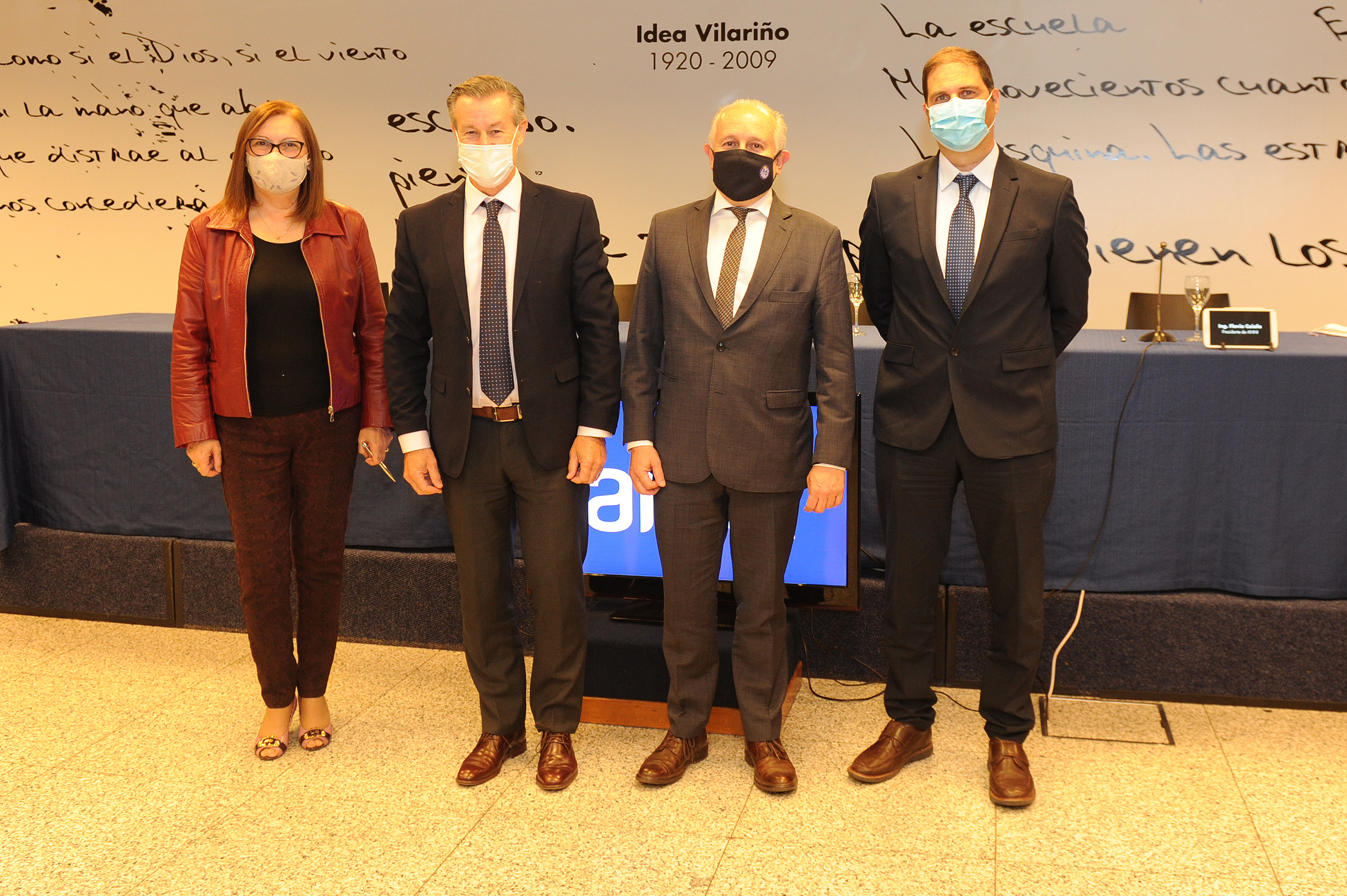 Autoridades de Antel, MEC y ANII, durante la conferencia de prensa en el marco de la firma del convenio
