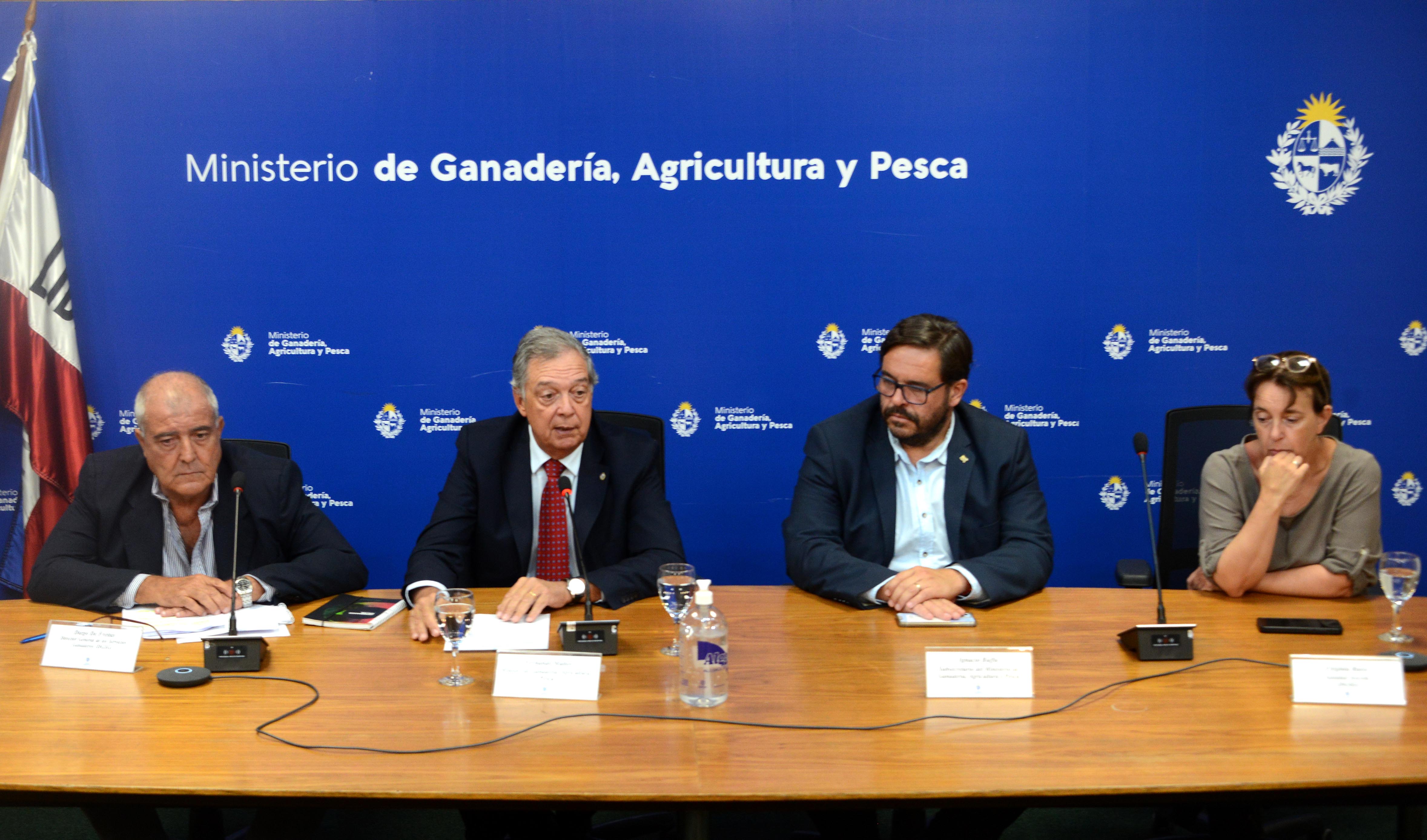 Imágenes de declaraciones del ministro de Ganadería, Agricultura y Pesca, Fernando Mattos