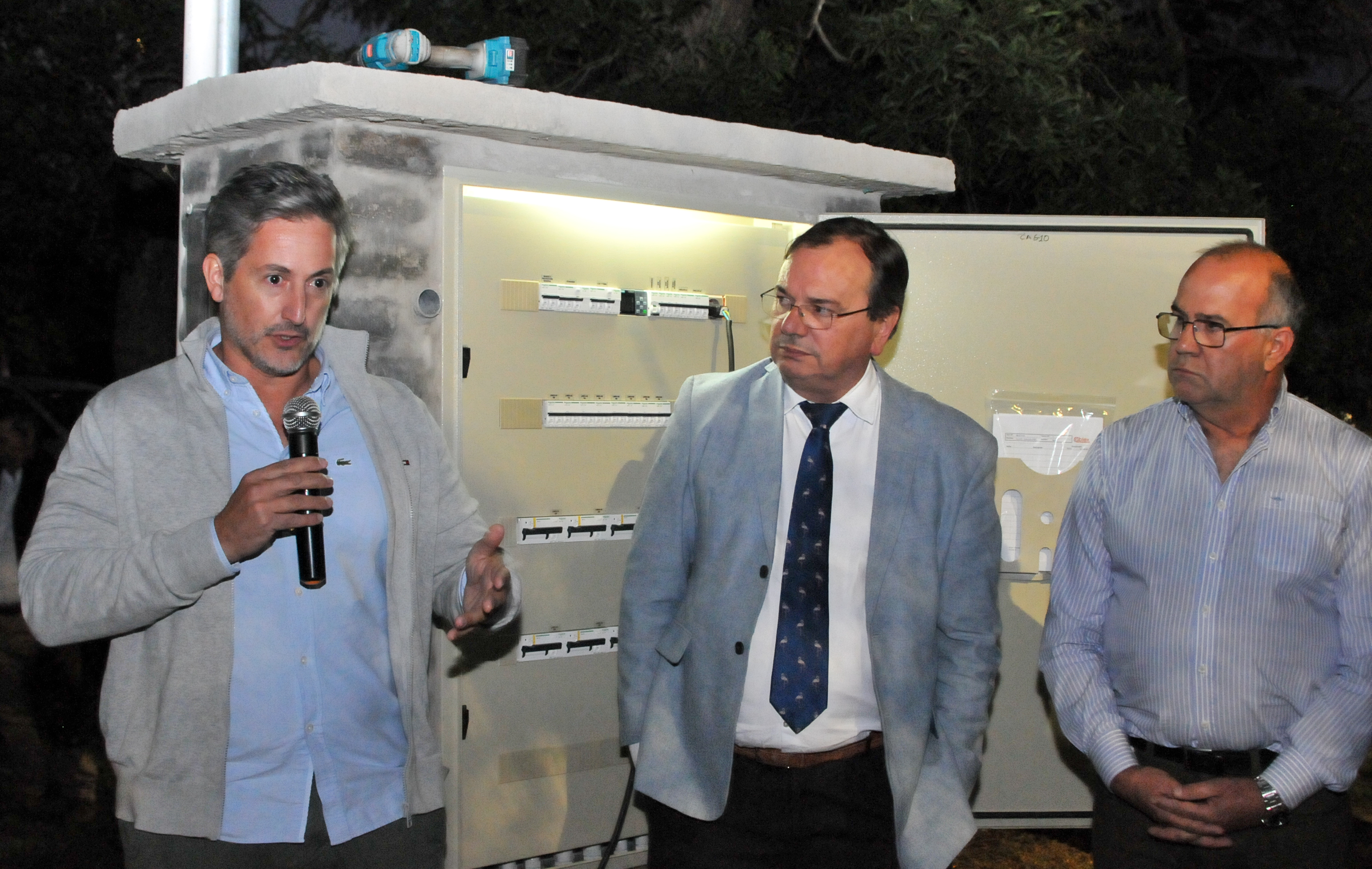 Inauguración de luminarias en Aguas Corrientes, Canelones