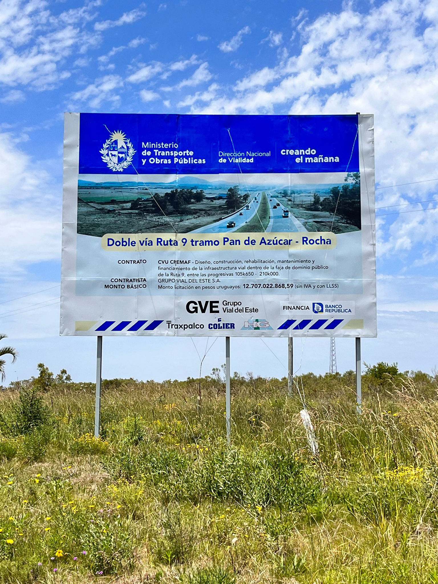 Imágenes de obras que se realizan en ruta 9 de Pan de Azúcar a Rocha