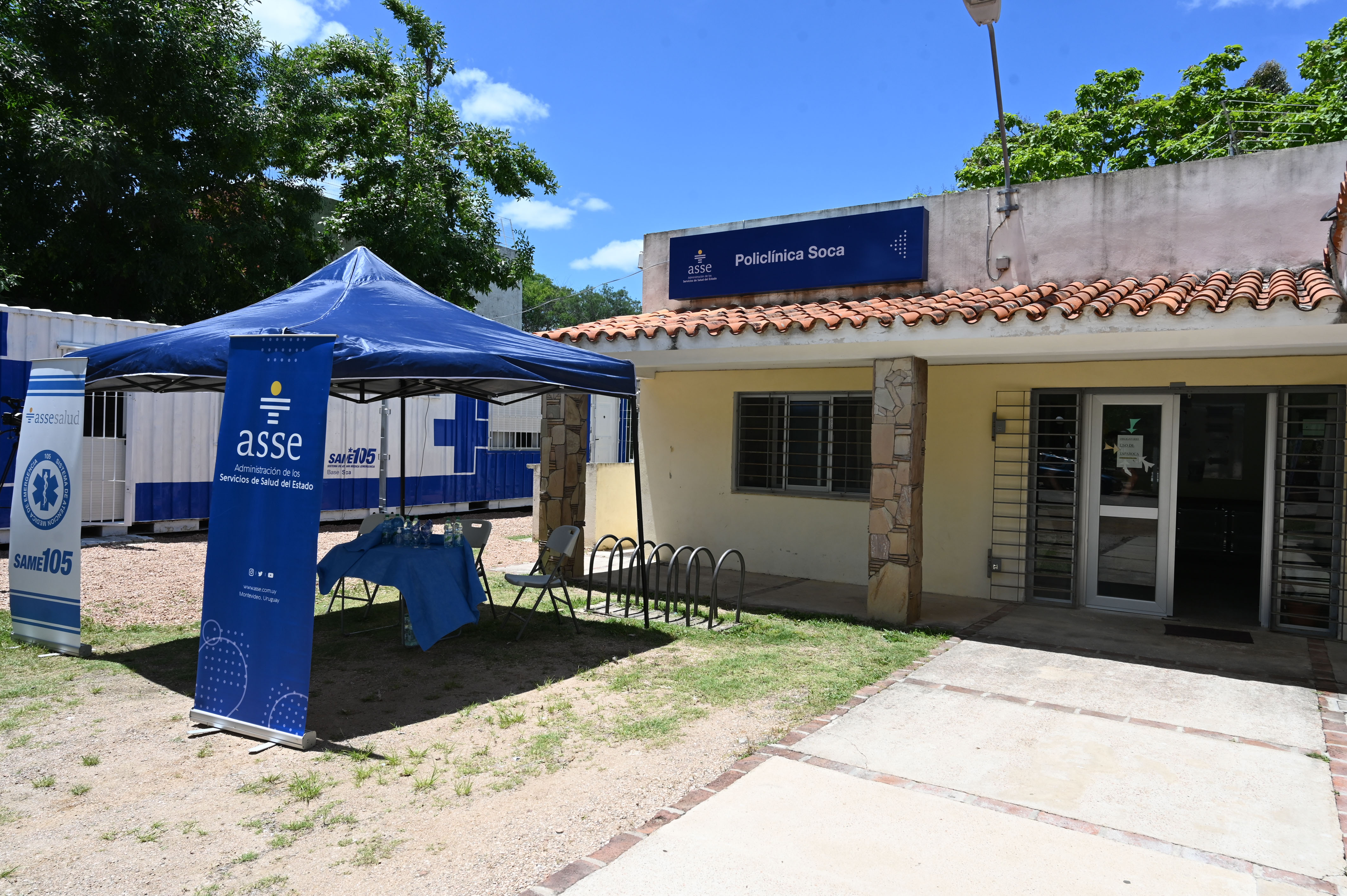Imágenes de la inauguración de la base del servicio de ambulancias 105, en Soca, Canelones