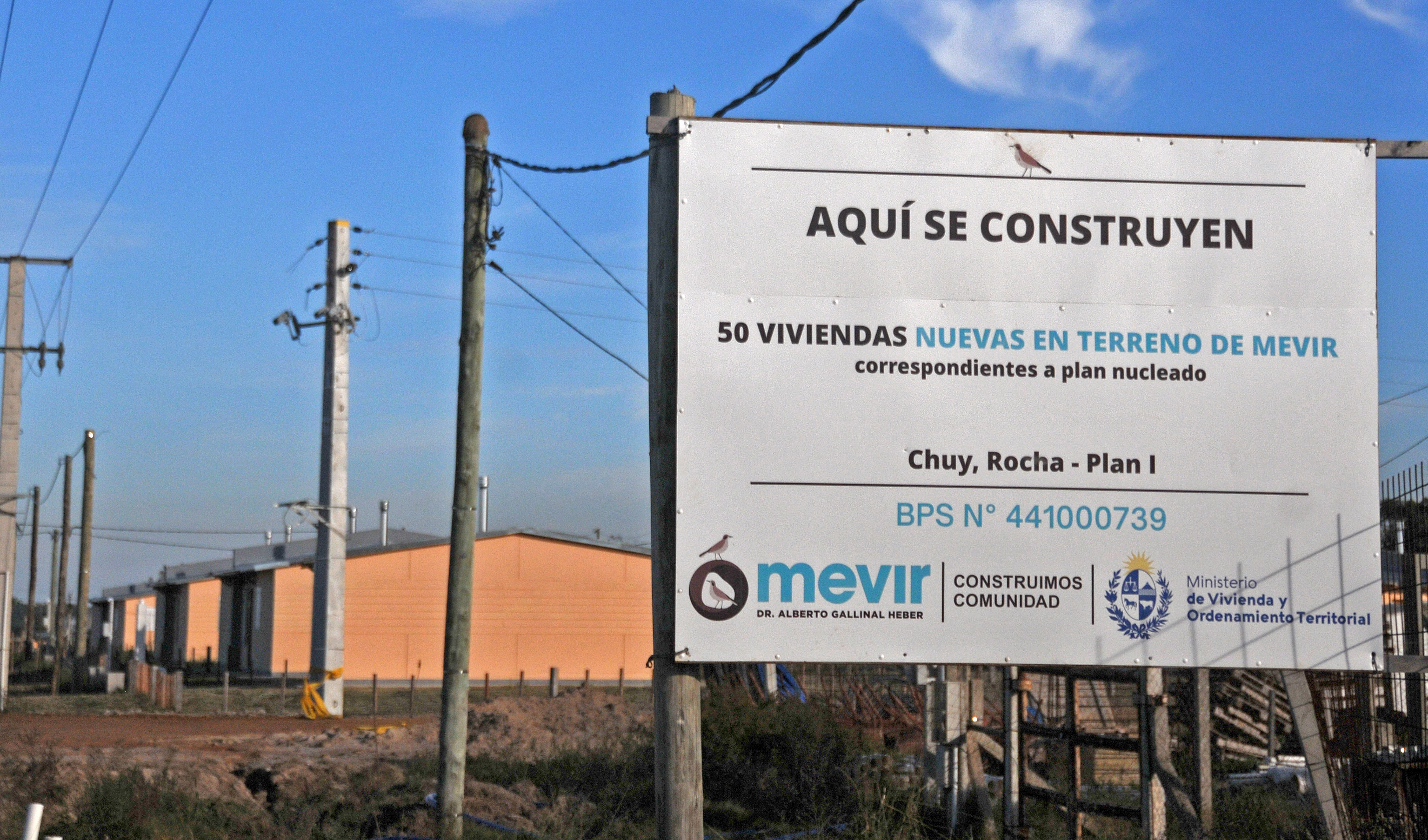 Obras de Mevir en el departamento de Rocha