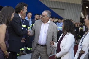 Orsi en inauguración de obras de empresa logística