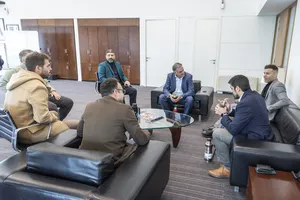 Reunión del presidente Orsi con Gastón Reyno