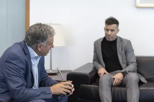 Reunión del presidente Orsi con Gastón Reyno