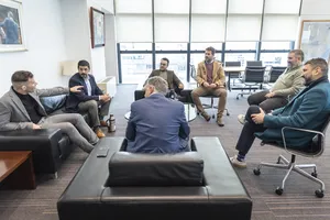 Reunión del presidente Orsi con Gastón Reyno